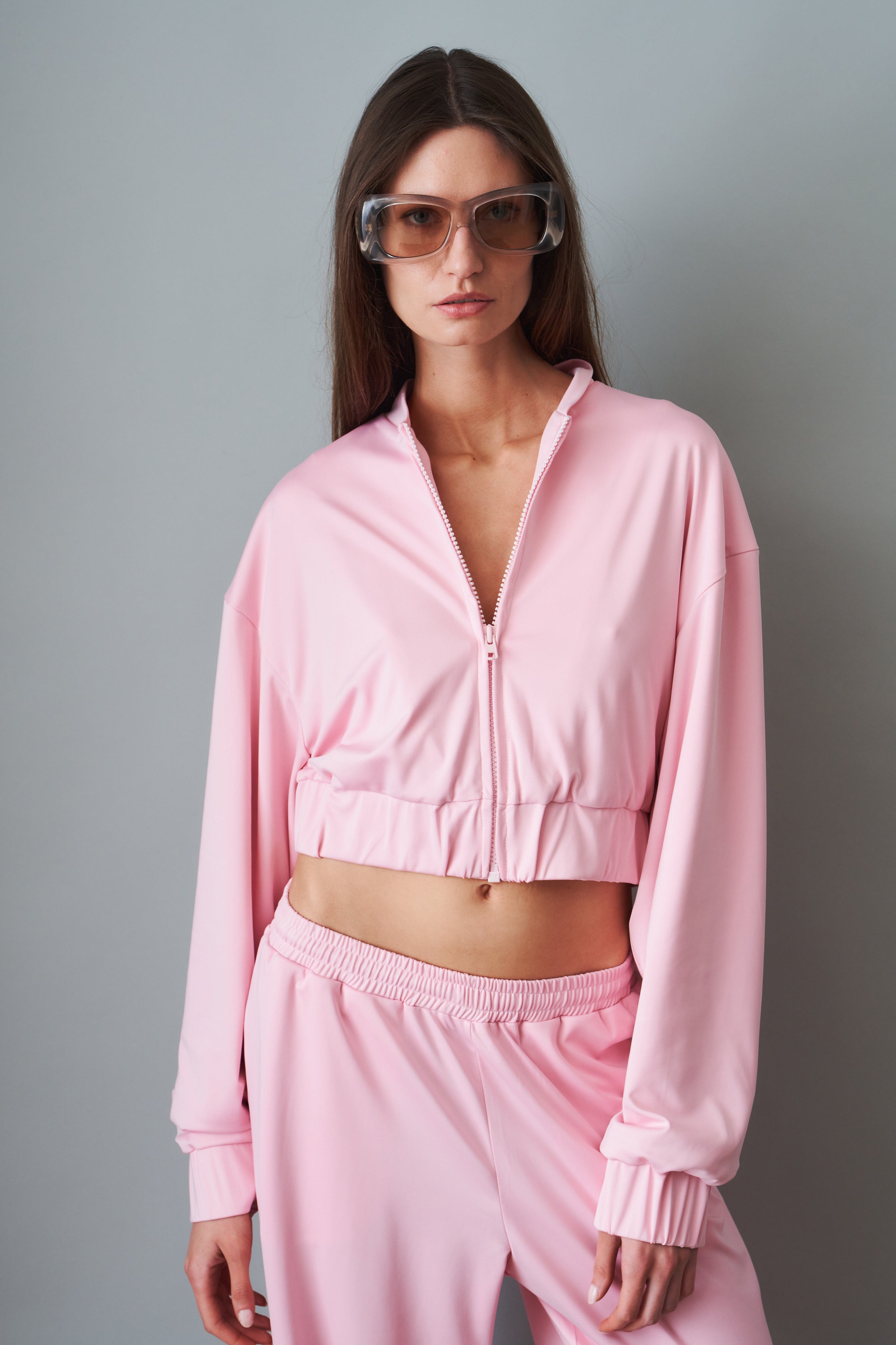 Pink Cropped Bomber - DÉSORDRE