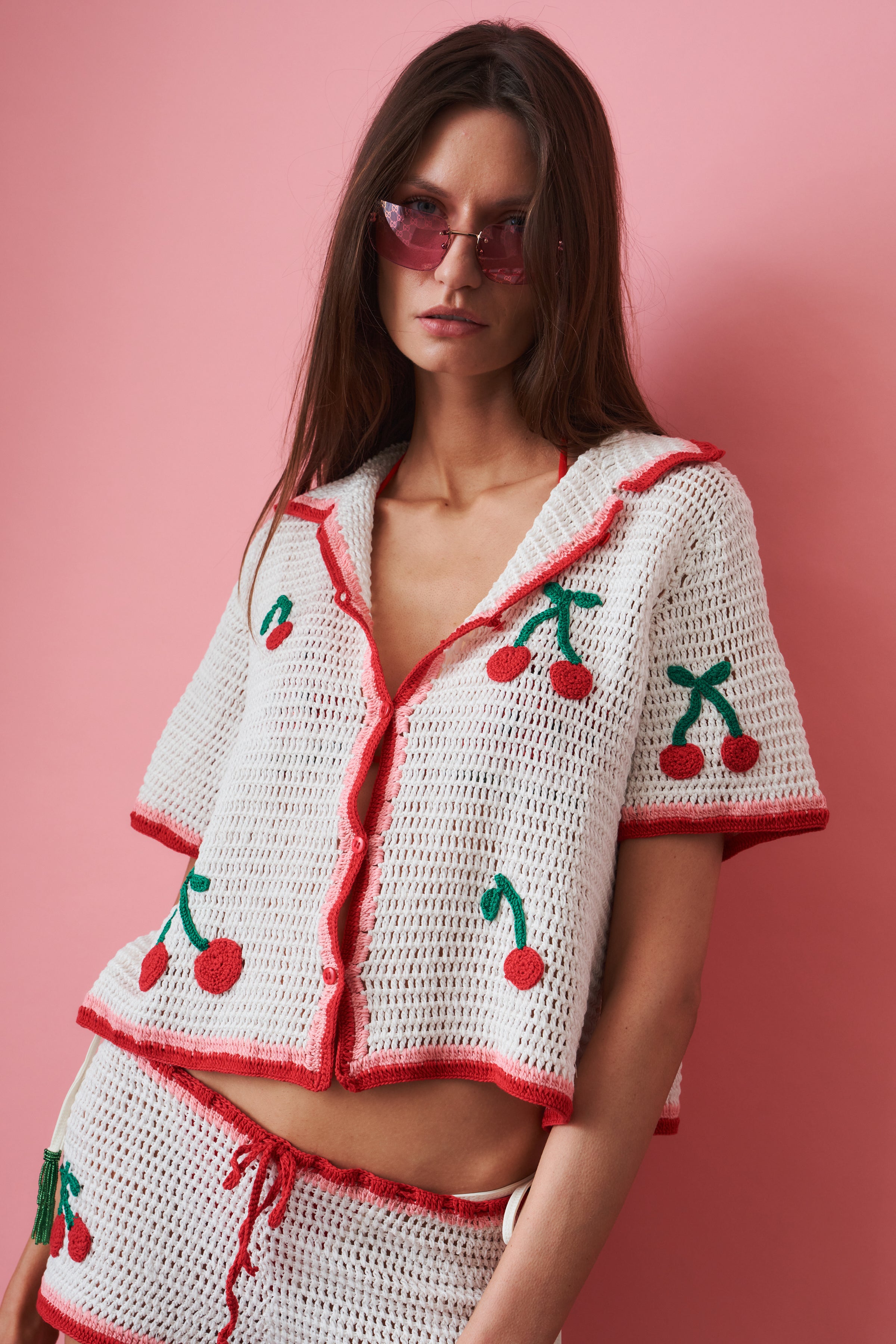 Crochet Cherry Shirt - DÉSORDRE
