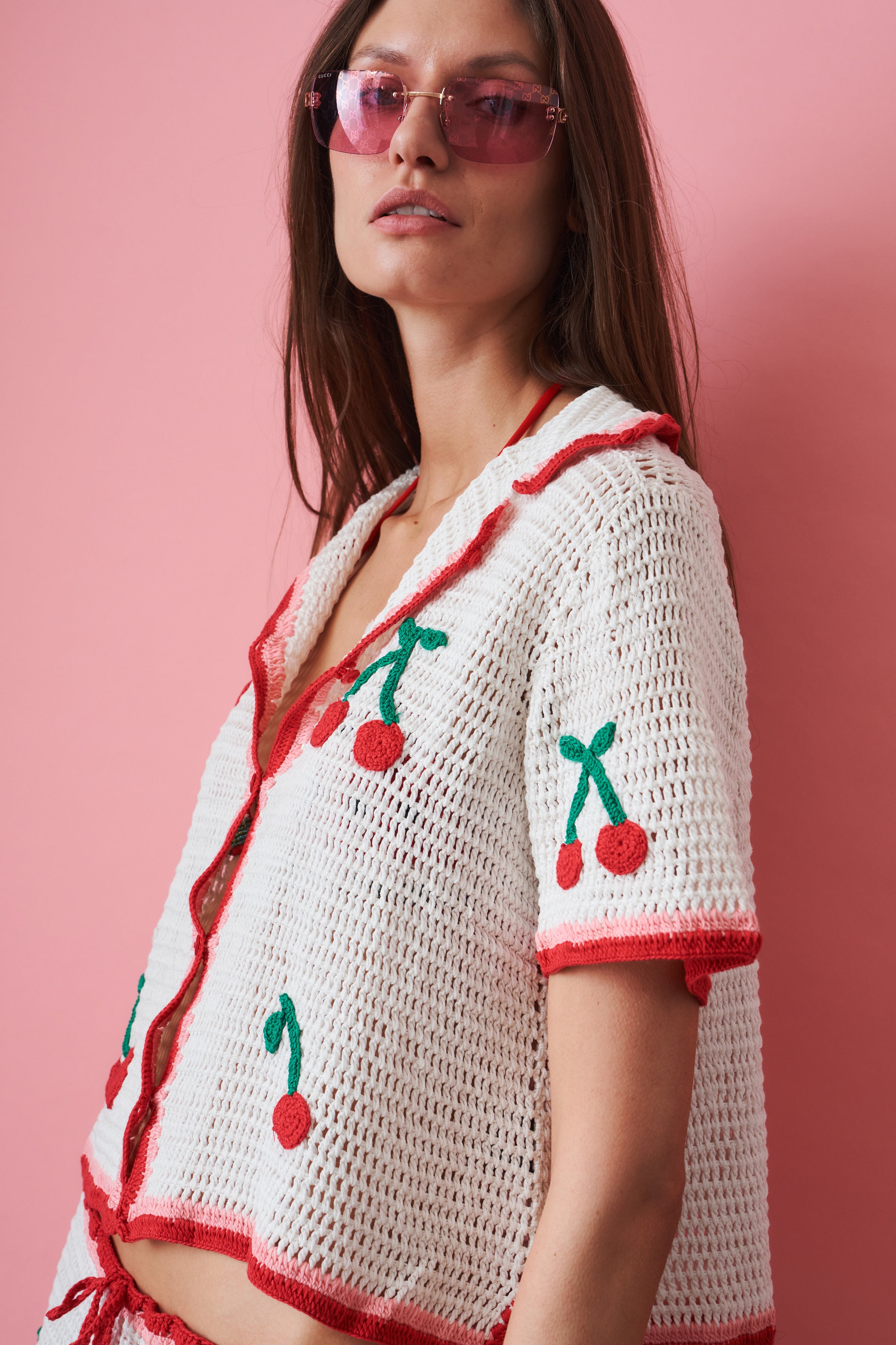 Crochet Cherry Shirt - DÉSORDRE