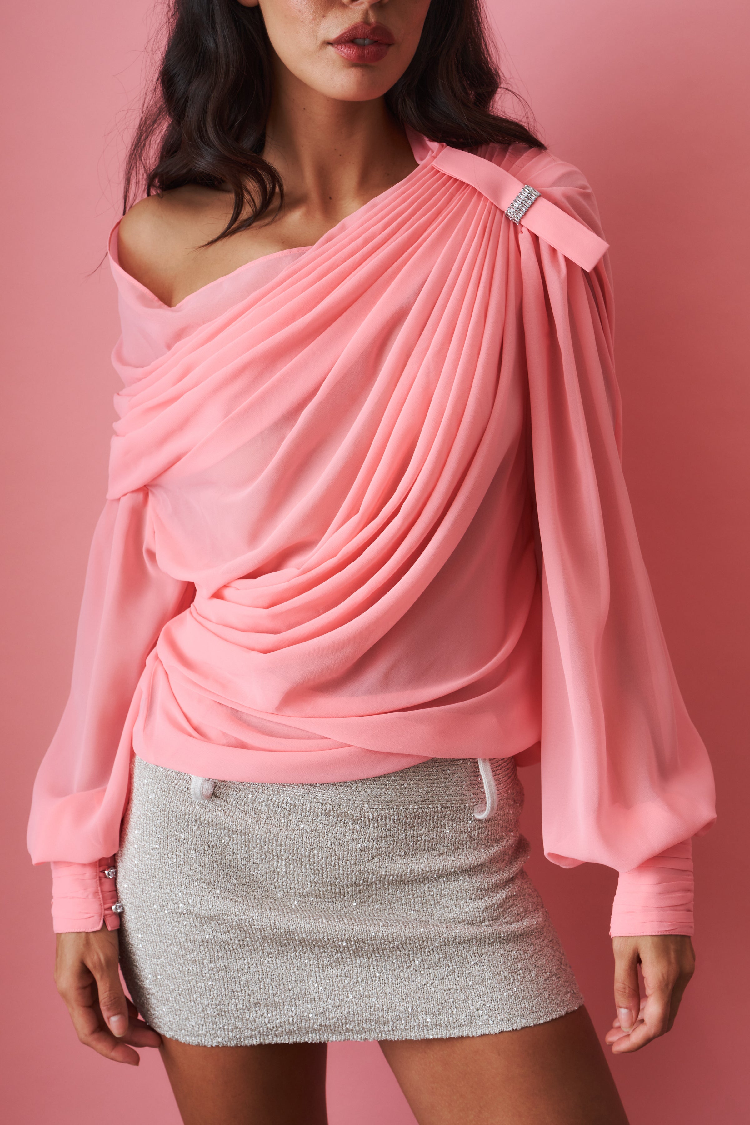 Sia One Shoulder Pink Top - DÉSORDRE