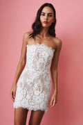 Mara Strapless Lace White Dress - DÉSORDRE