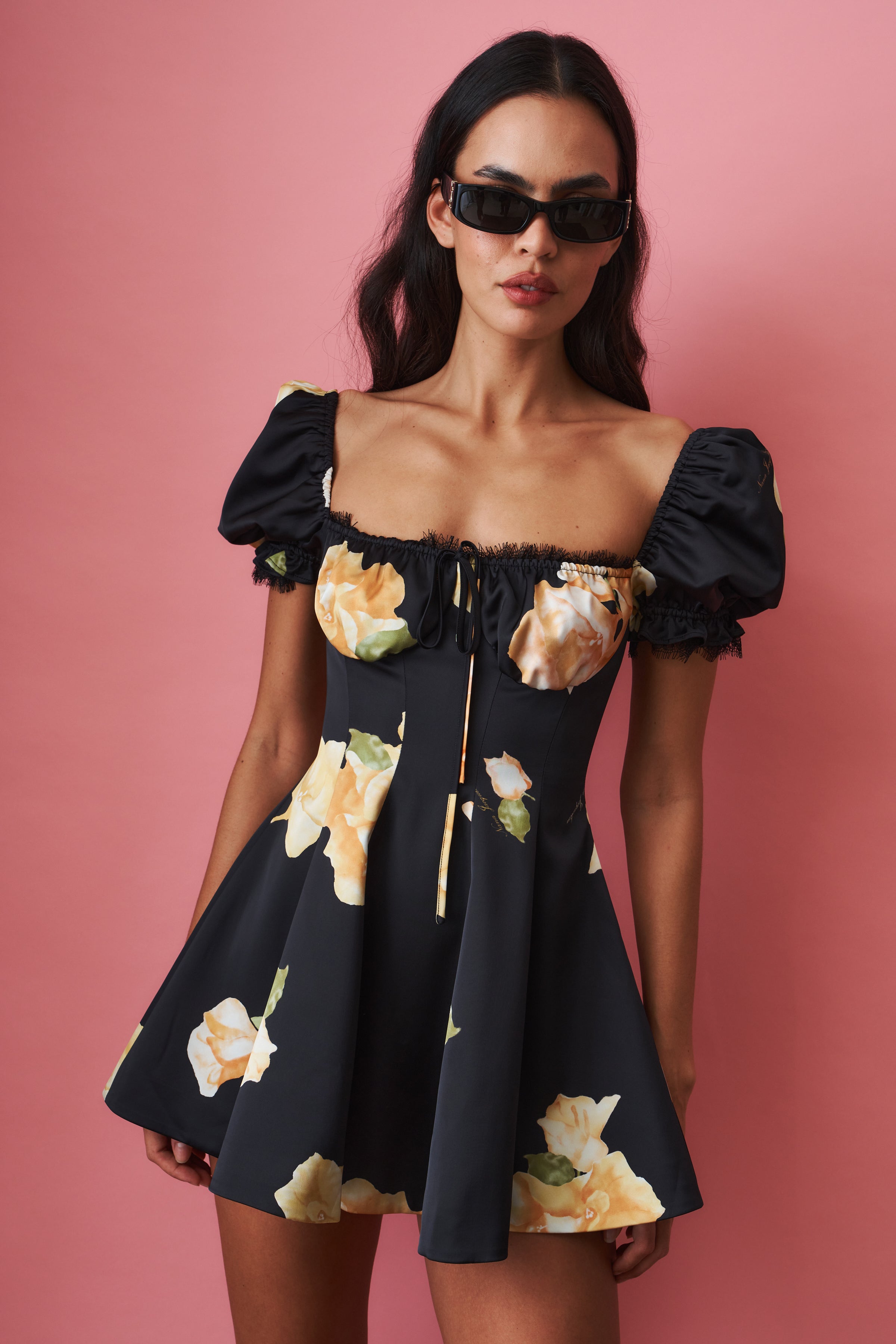 Alira Puff Sleeve Floral Dress - DÉSORDRE
