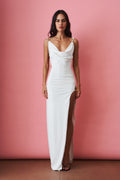 White Draped Maxi Dress - DÉSORDRE