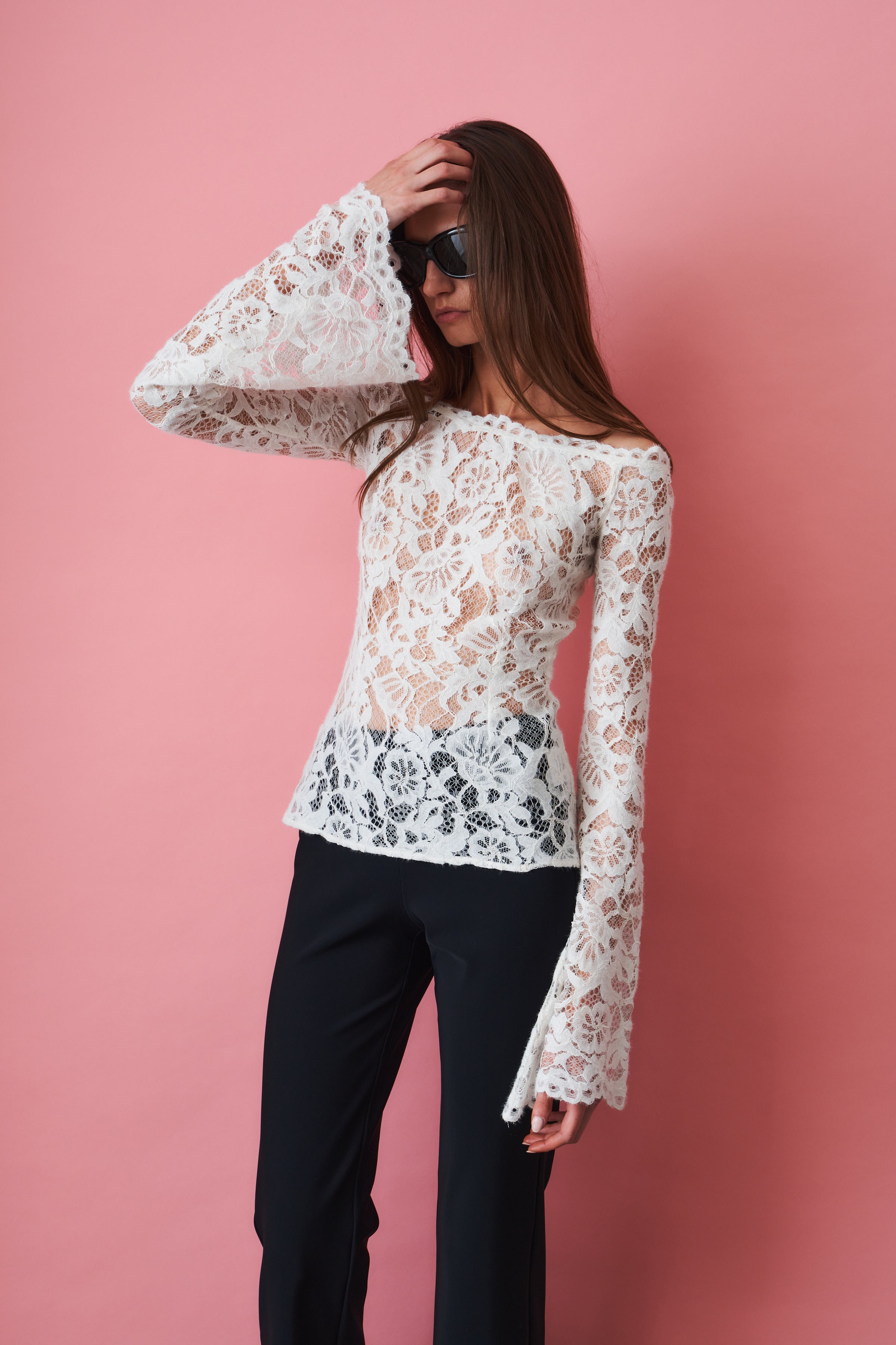 Nomi Lace Blouse White - DÉSORDRE