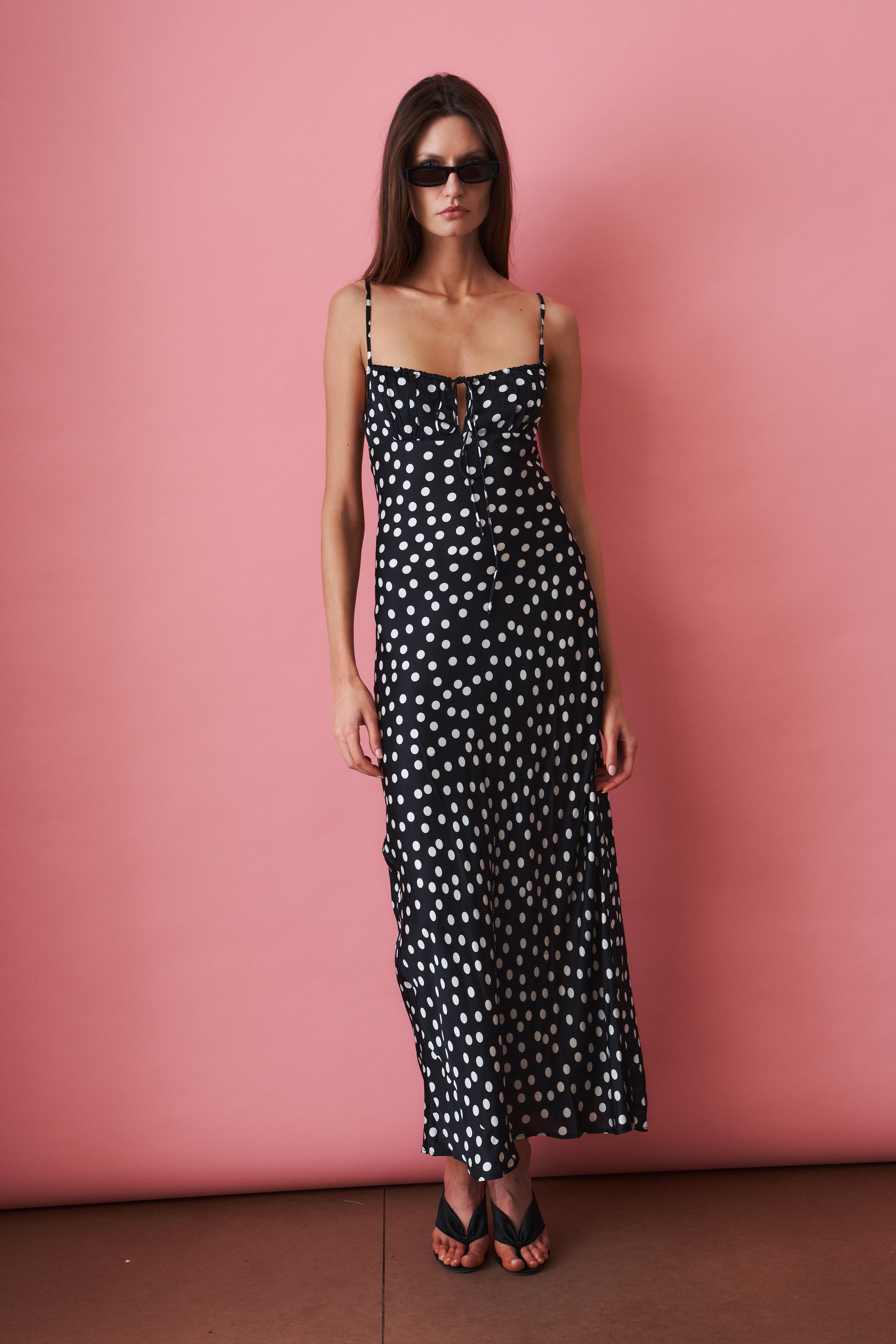 Slip Dress Black Polka - DÉSORDRE