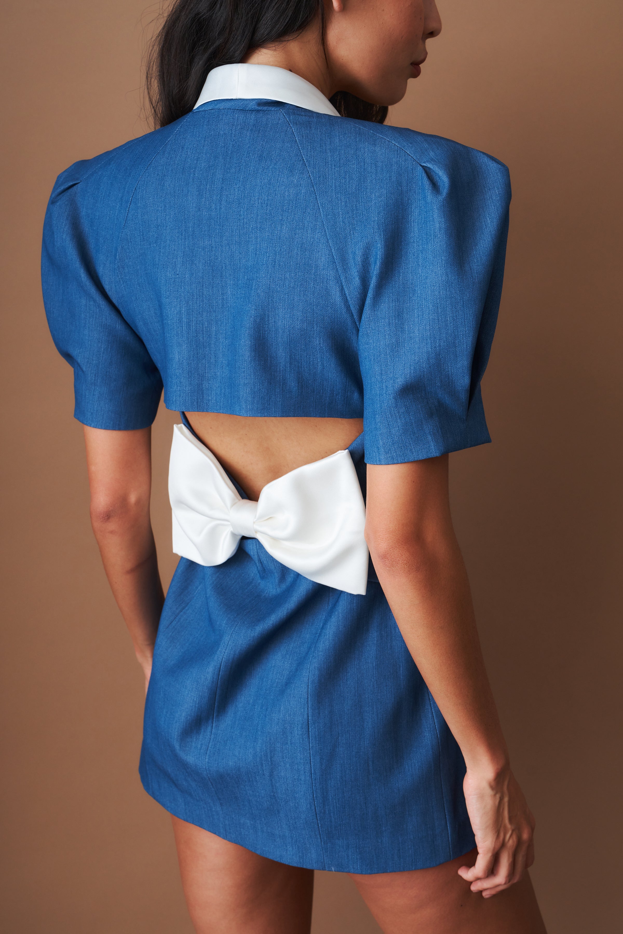 Alia Puff Sleeve Blue Dress - DÉSORDRE