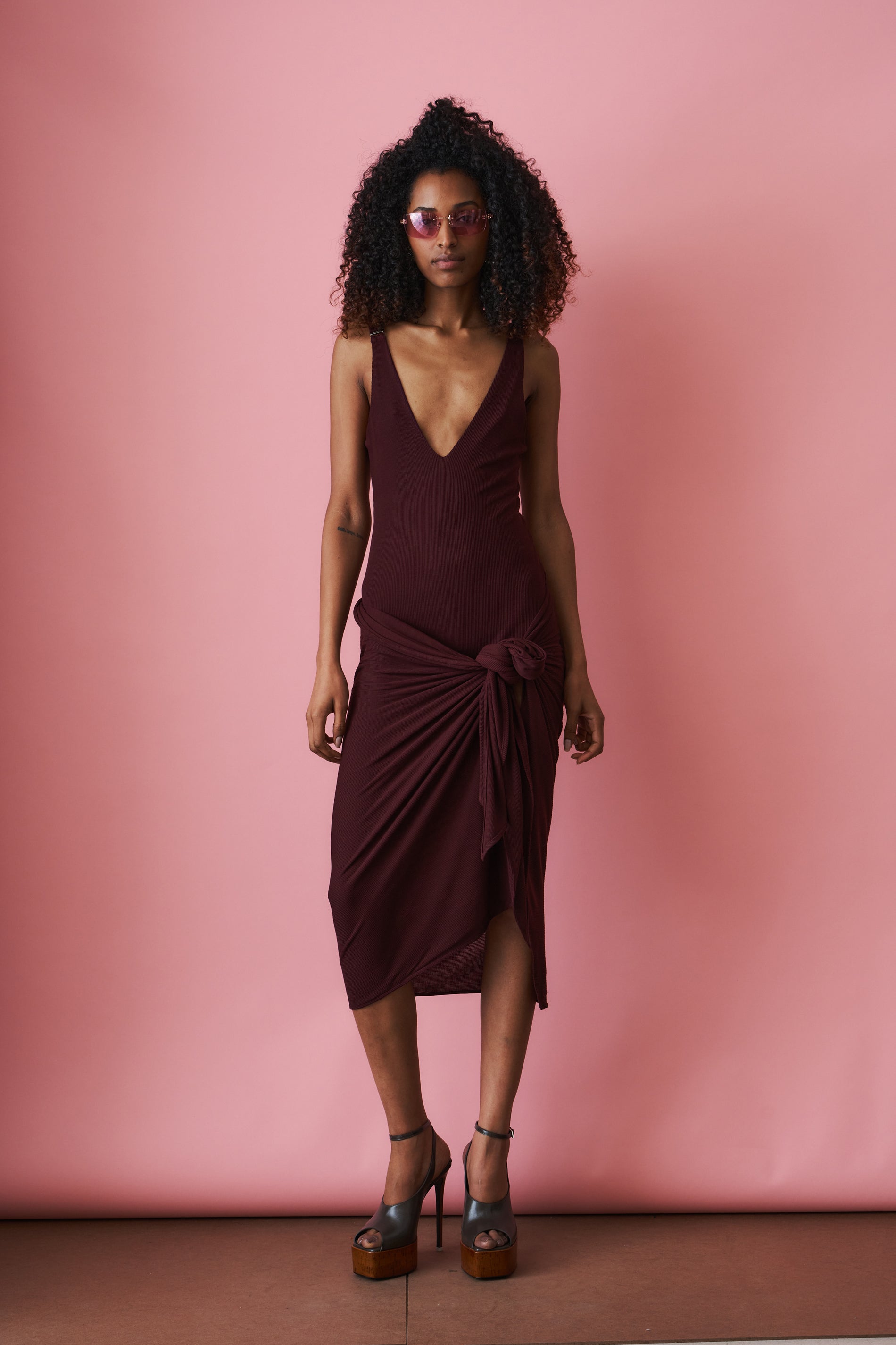 Dark Grape Midi Dress