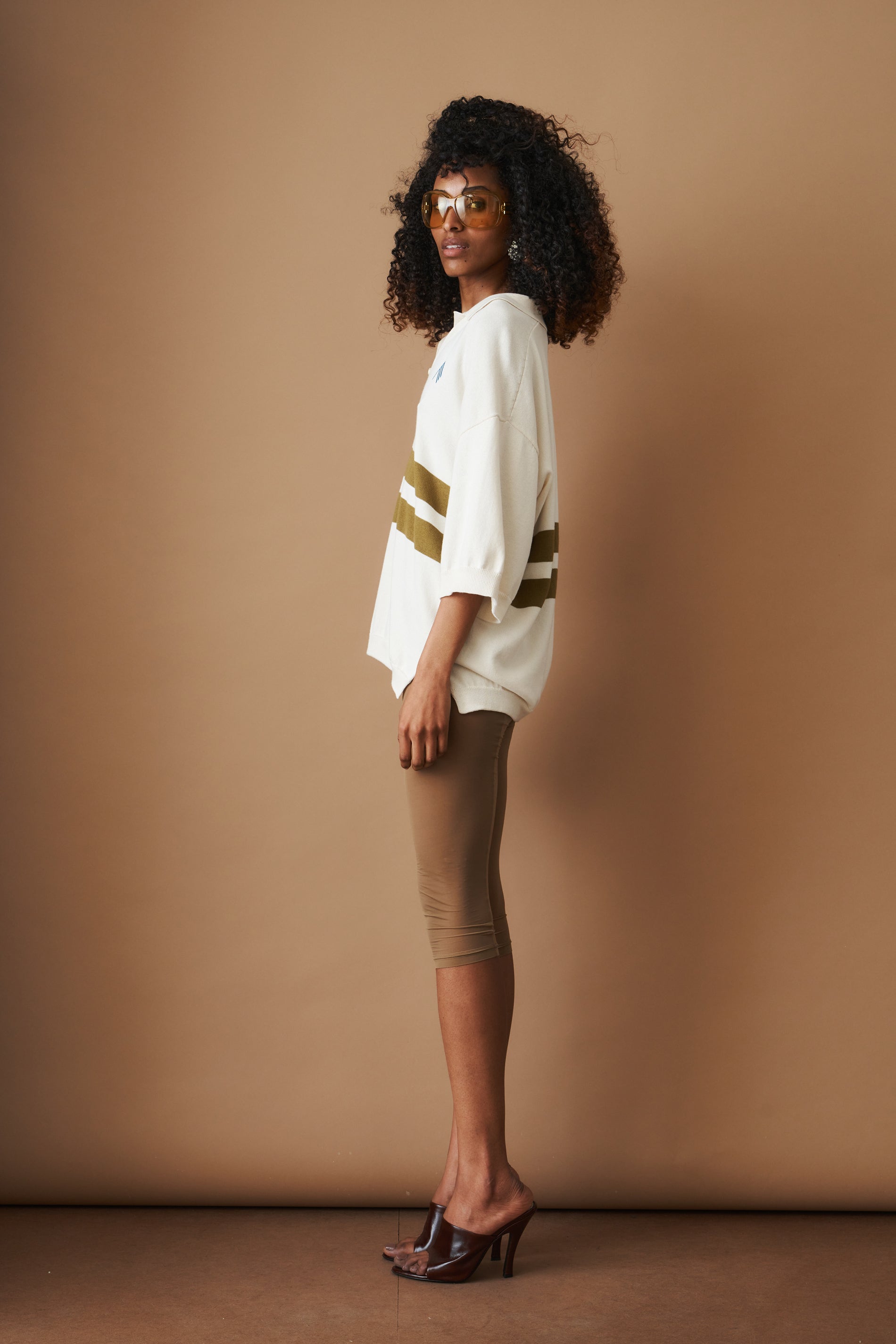 Light Yellow and Dark Brown T-Shirt