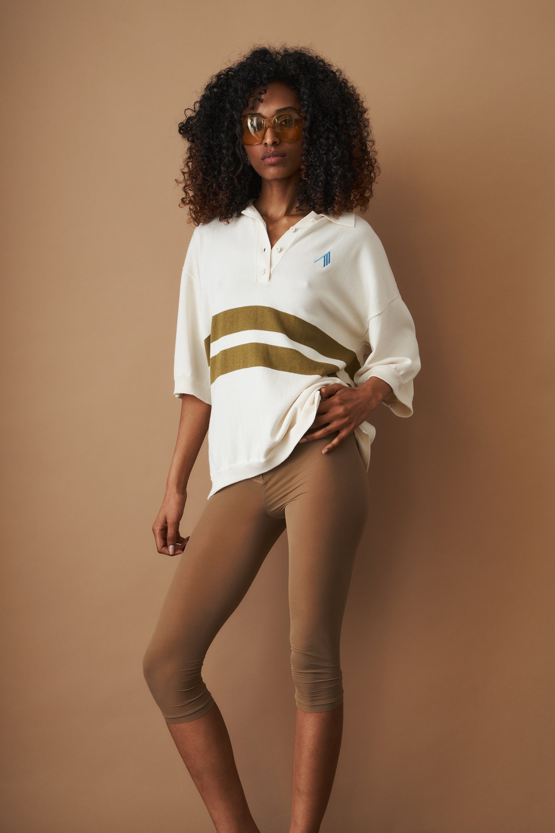 Light Yellow and Dark Brown T-Shirt