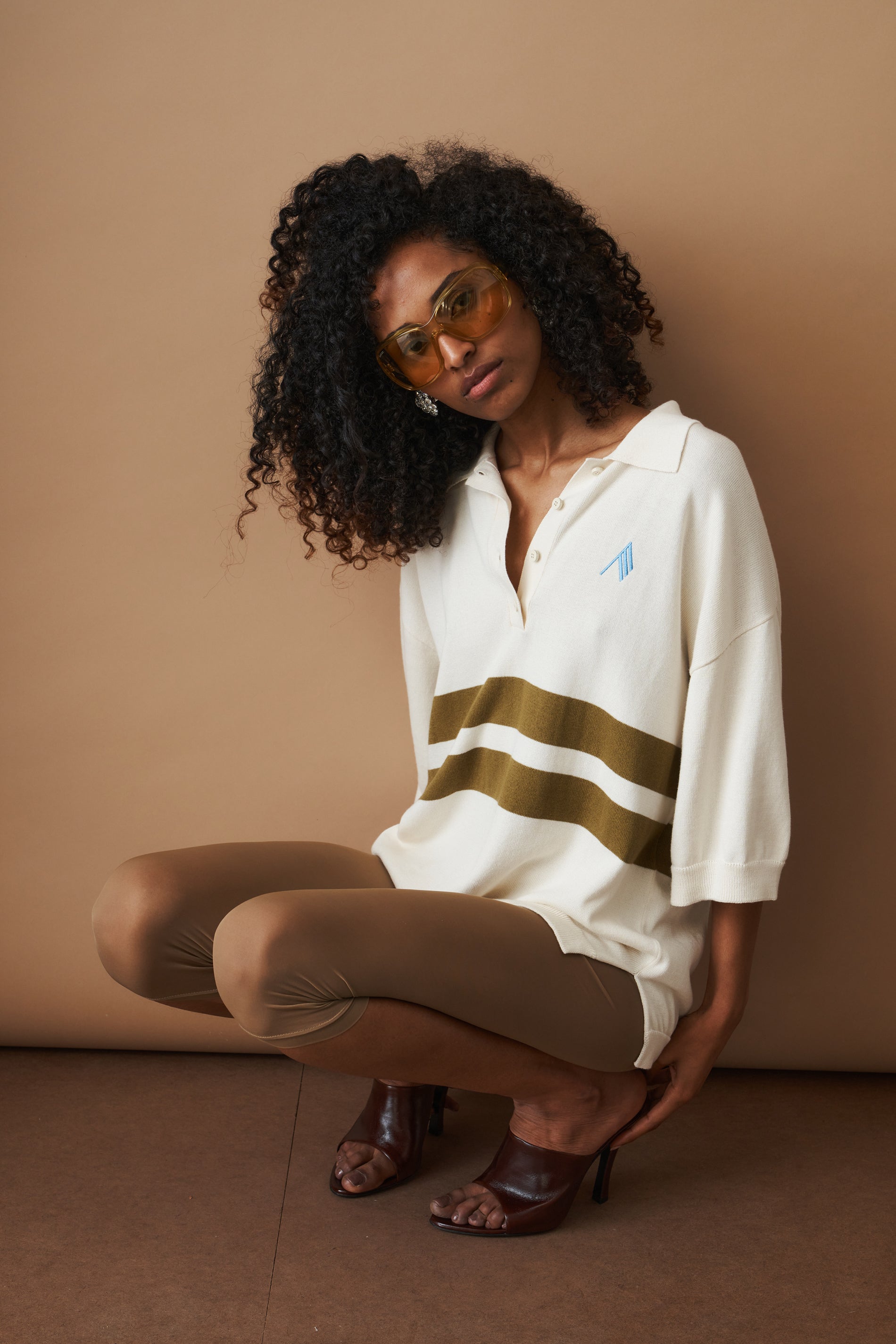 Light Yellow and Dark Brown T-Shirt
