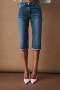 Denim Low Rise Capri Jeans