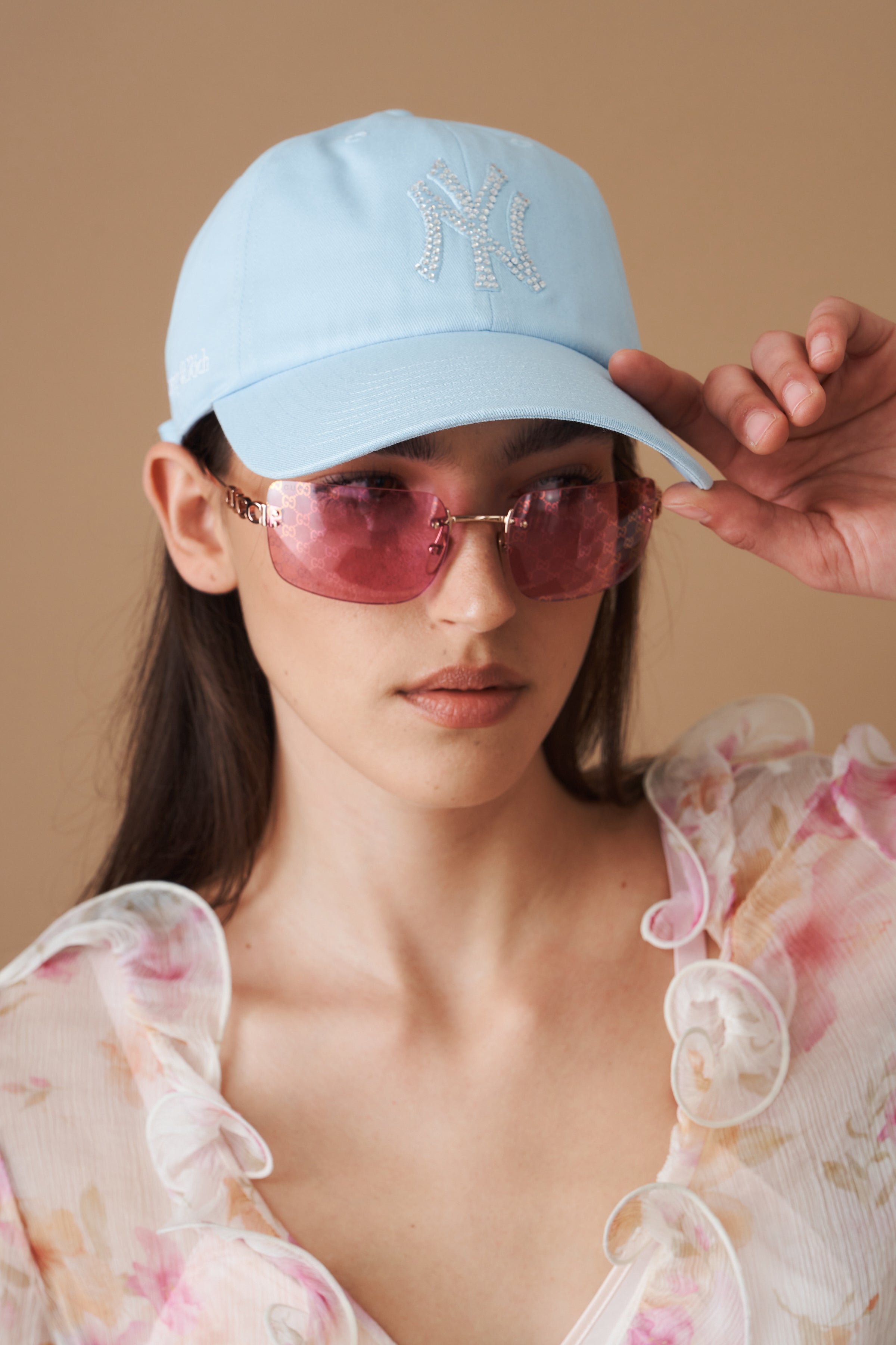 Yankees Krystal Hat — Ciel/White