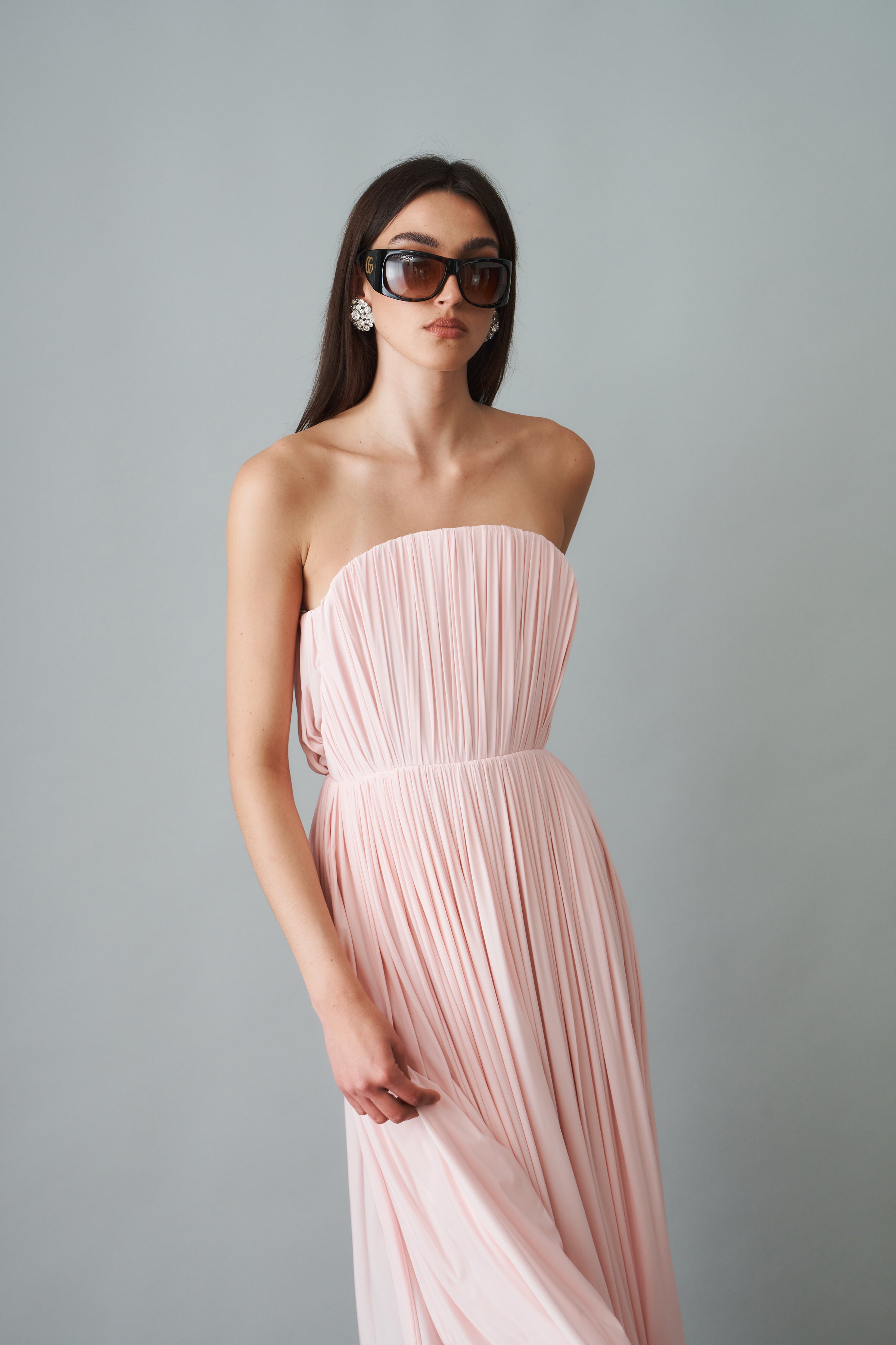 A Line Pink Midi Dress