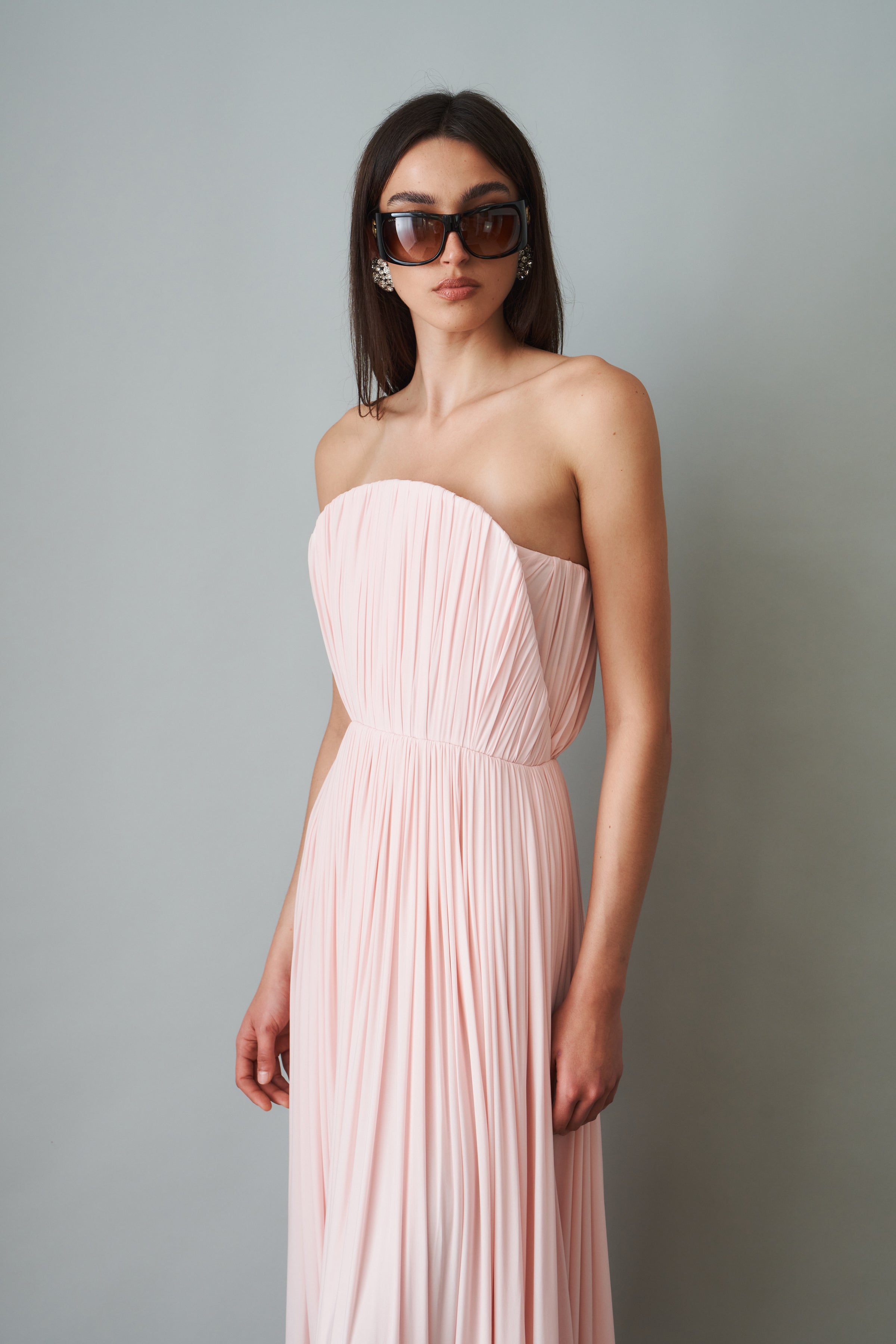 A Line Pink Midi Dress