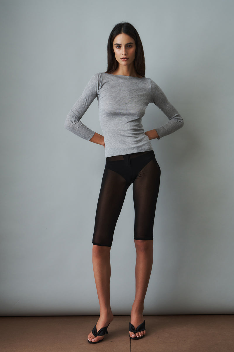 Boatneck Long Sleeve Grey