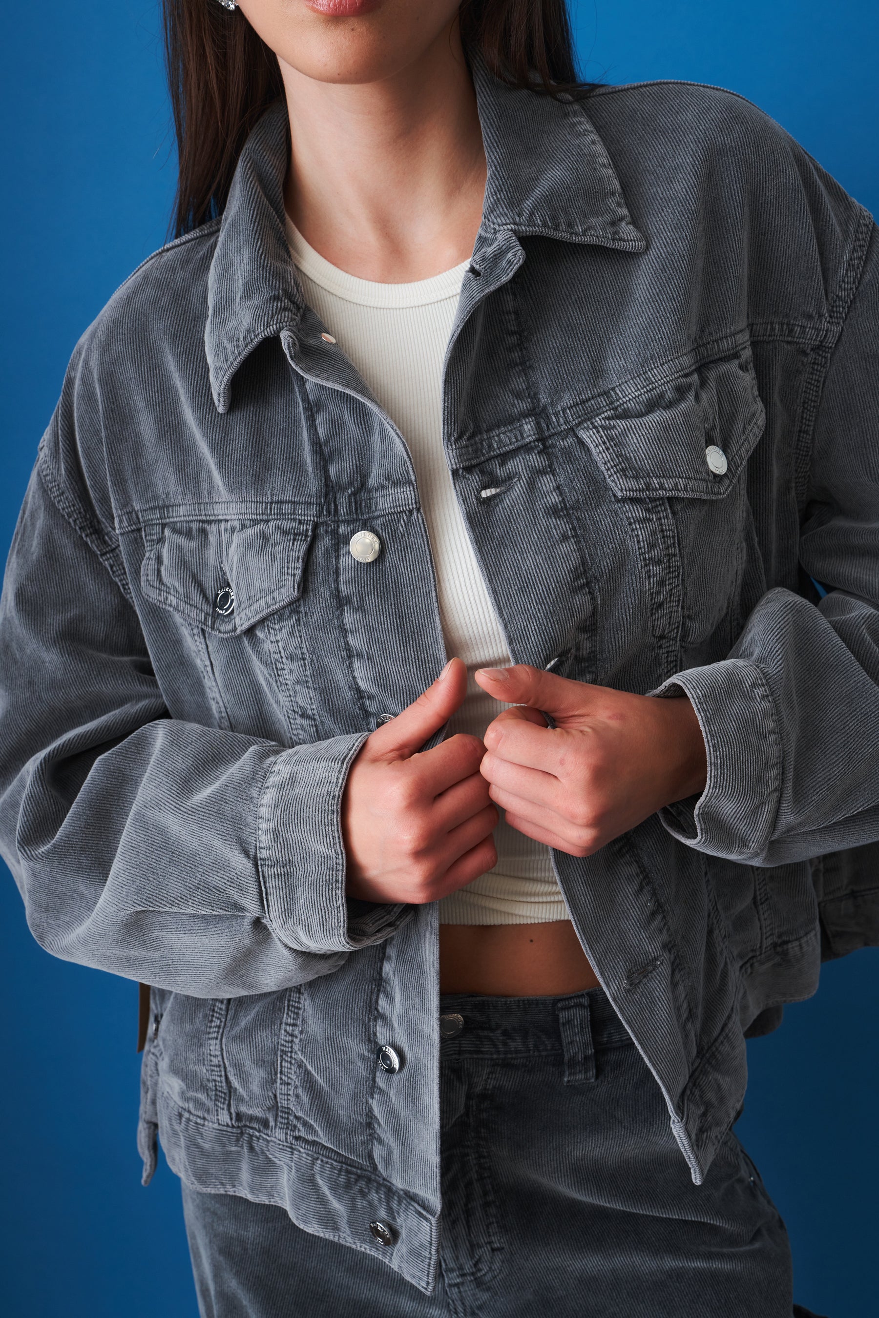 New Janet Velvet Pier Grey Jacket
