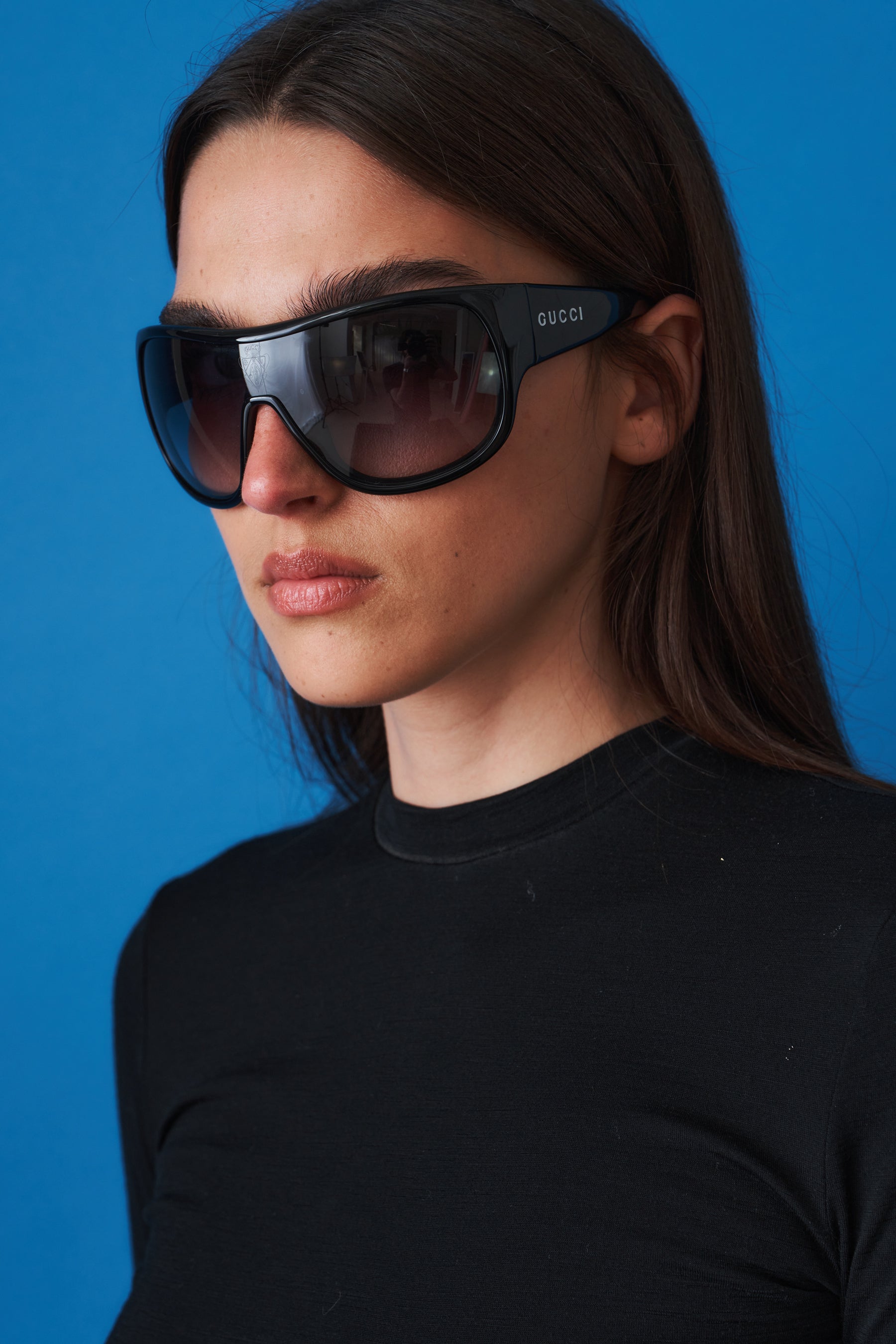 Black Sport Rectangle Sunglasses