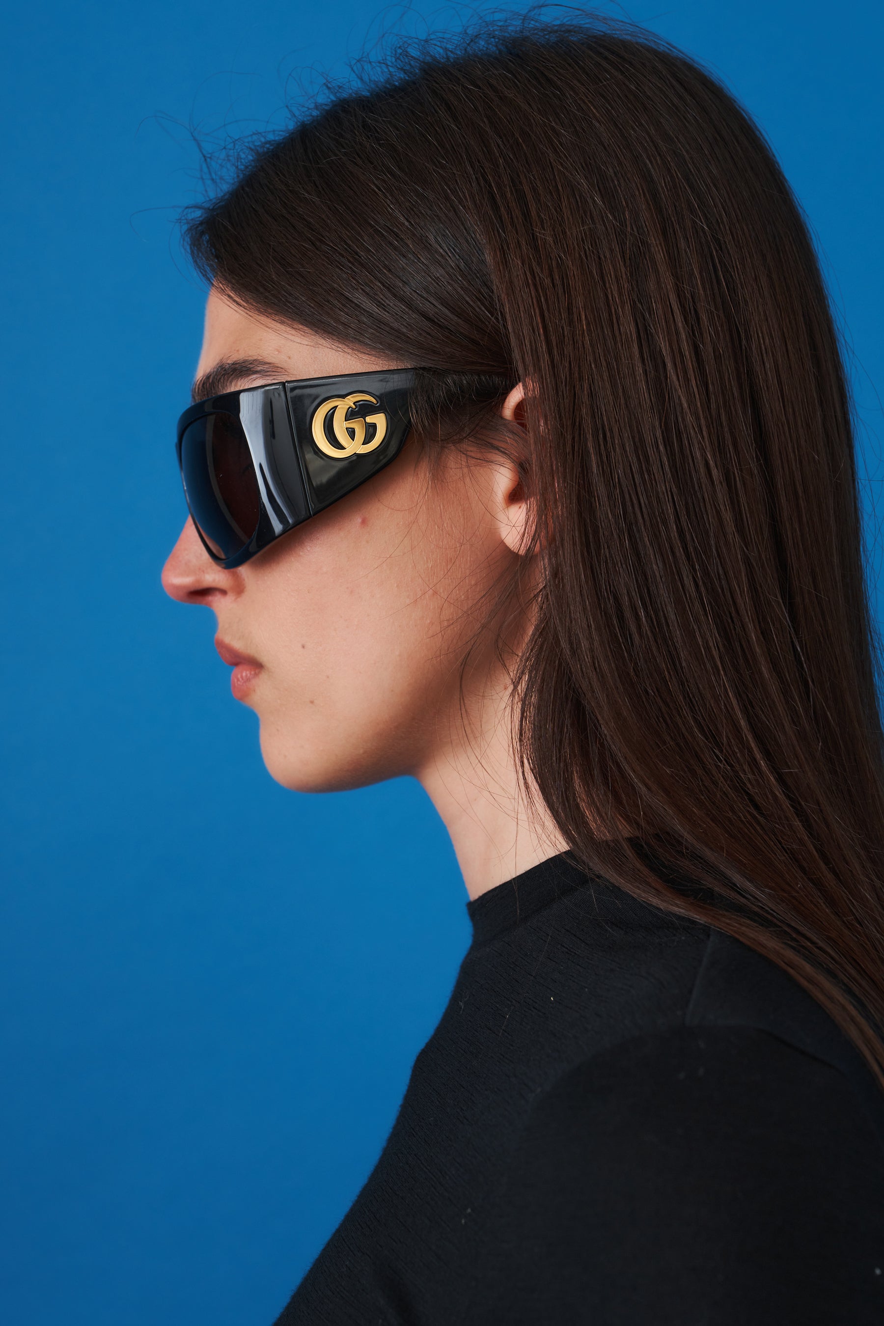 Black Wrap Sport Sunglasses
