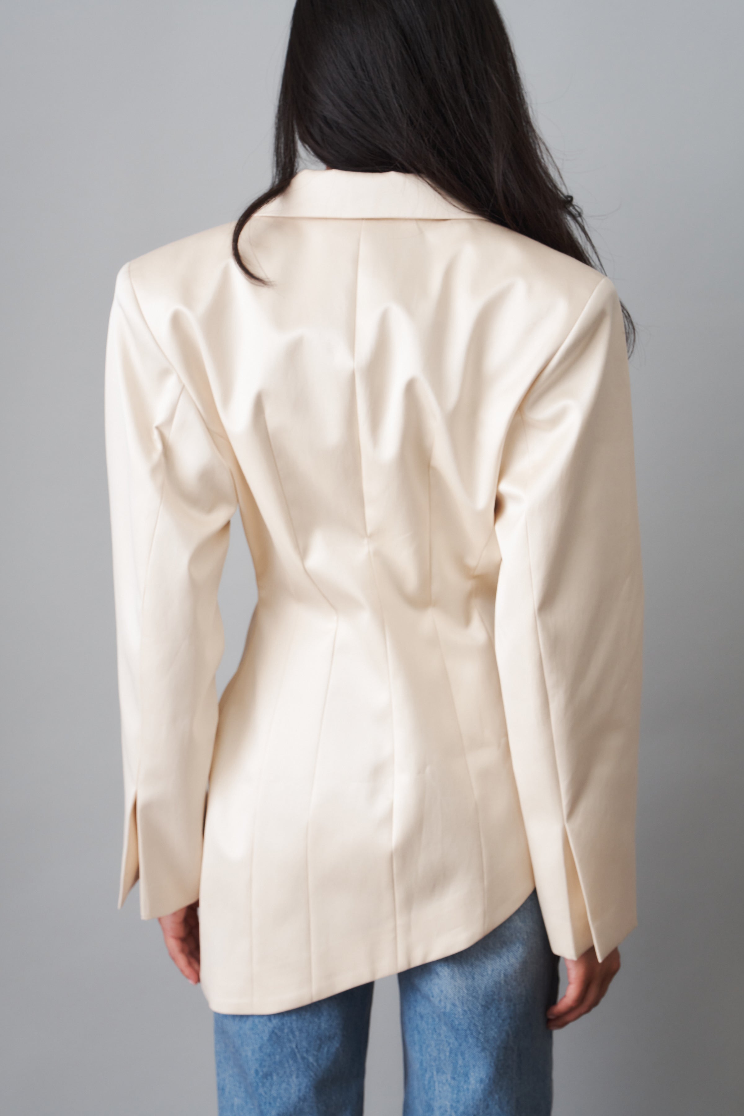 Asymmetric Silk Blazer