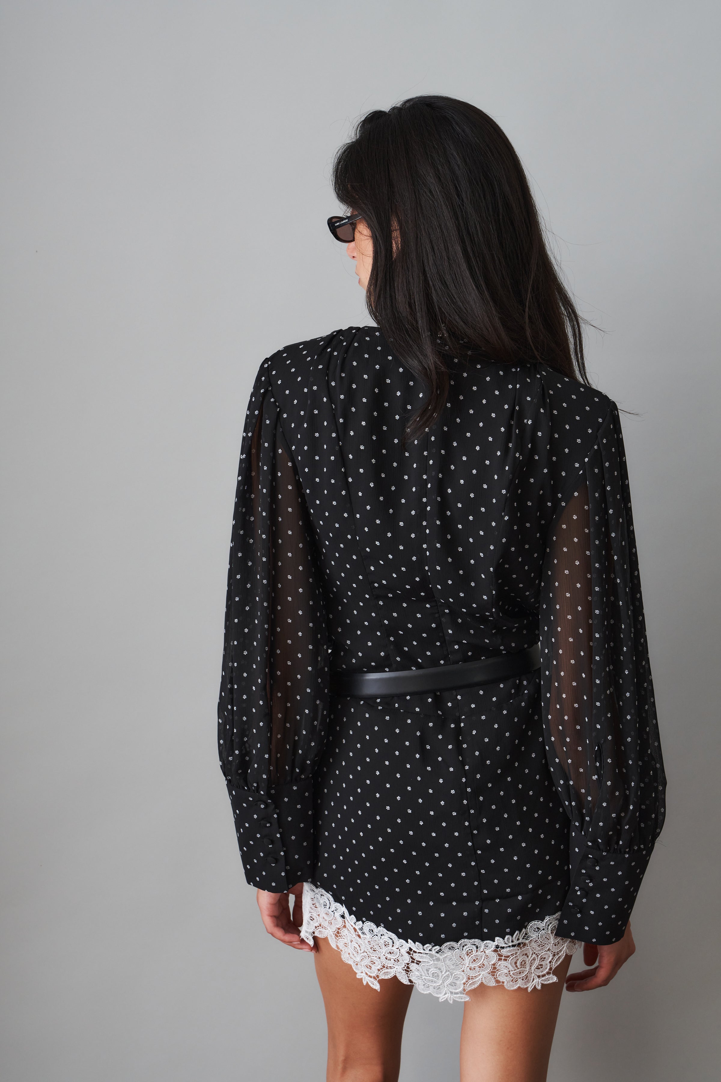 Capucine Black Polka Dress