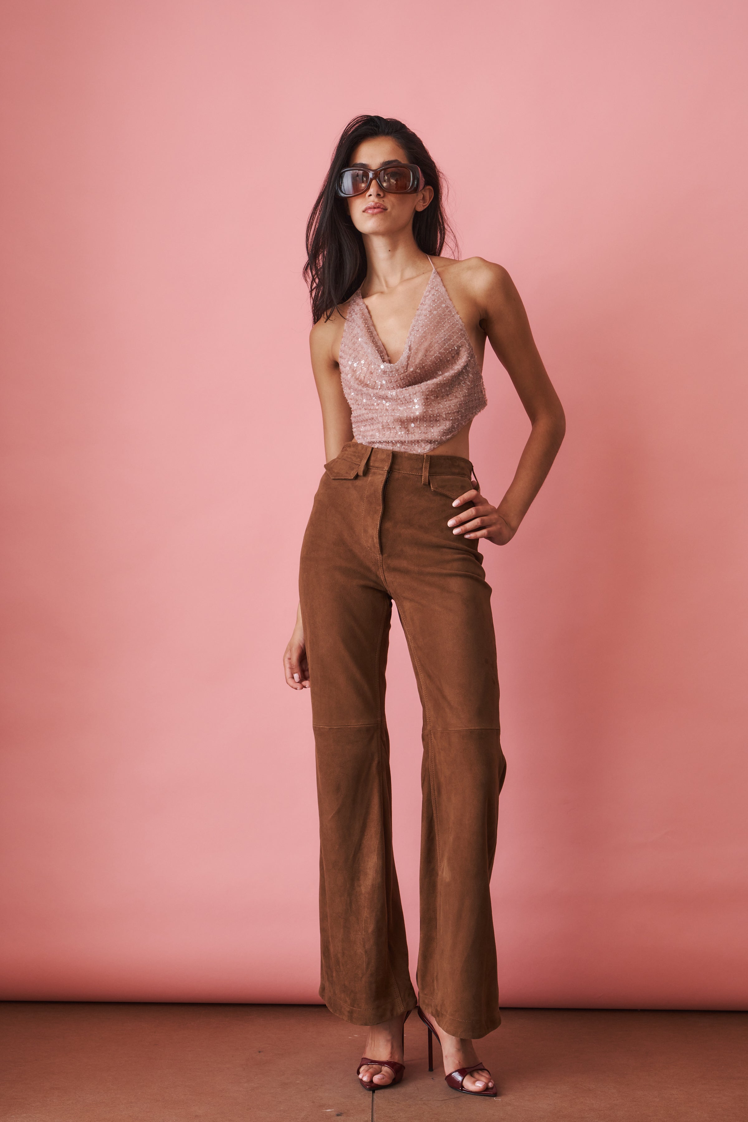 Suede High Waisted Pants