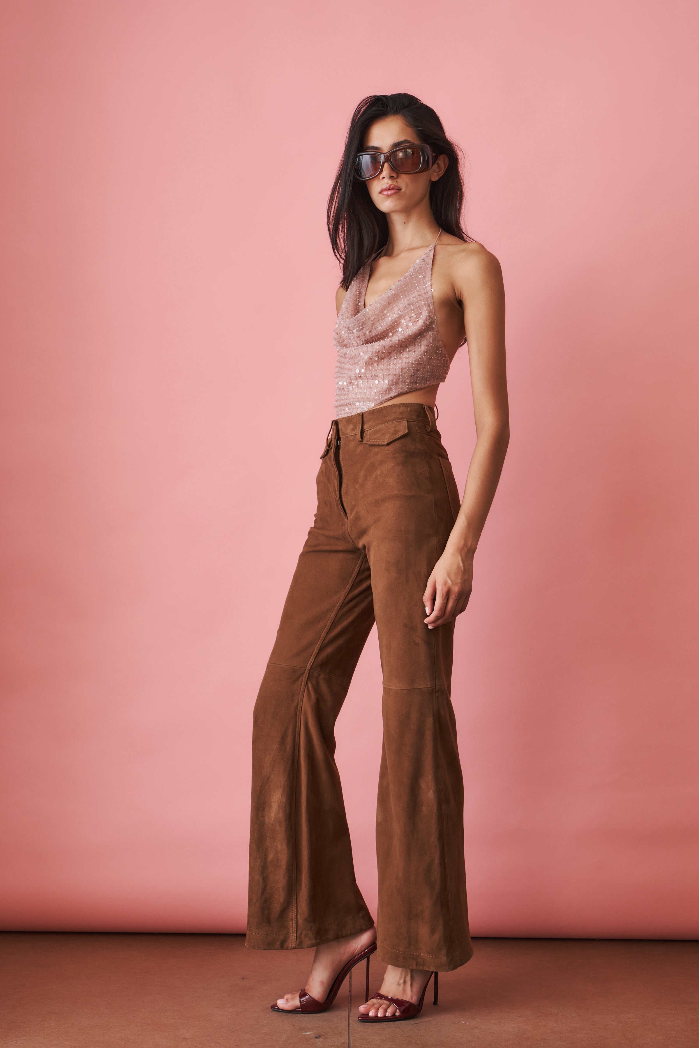 Suede High Waisted Pants