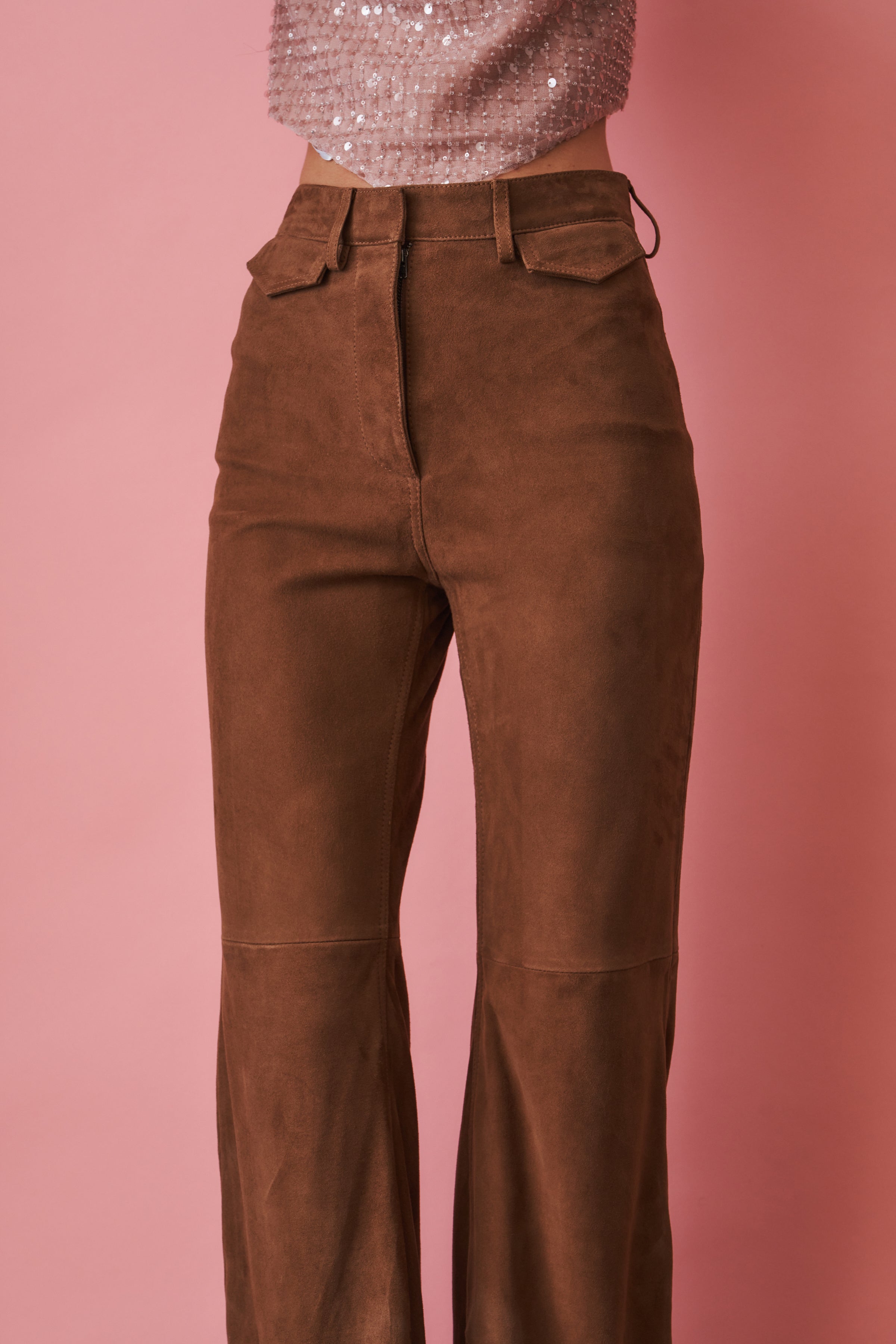 Suede High Waisted Pants