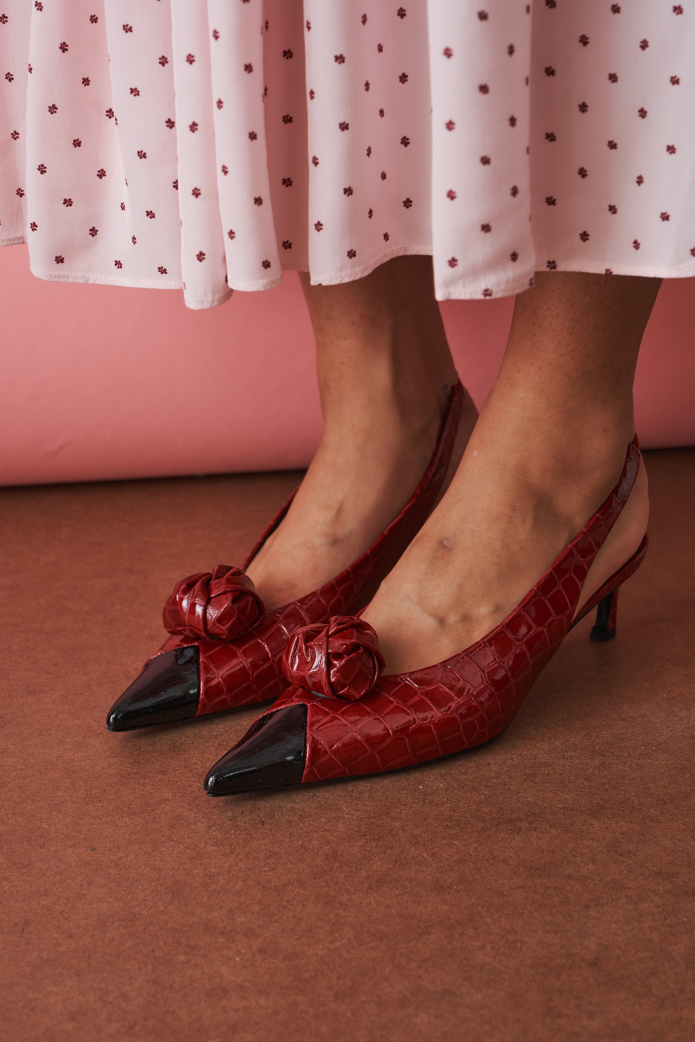 Slingback Knot Pump Windsor Wine