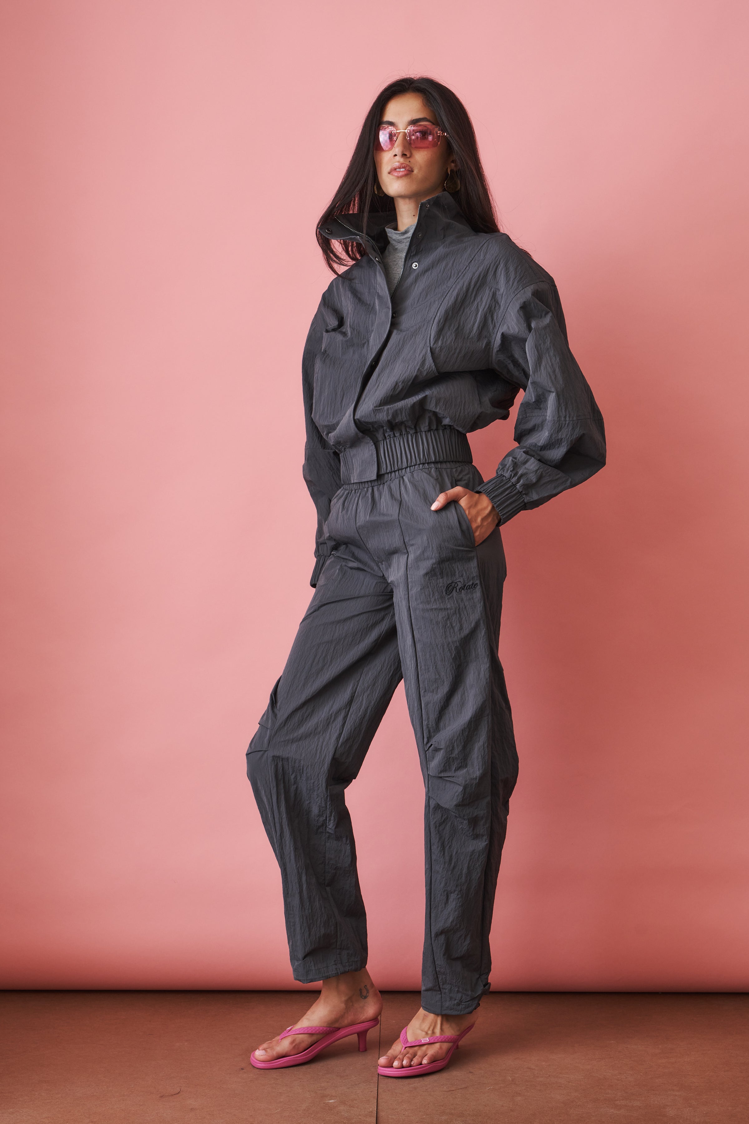 Sunni Pinstripe Track Jacket