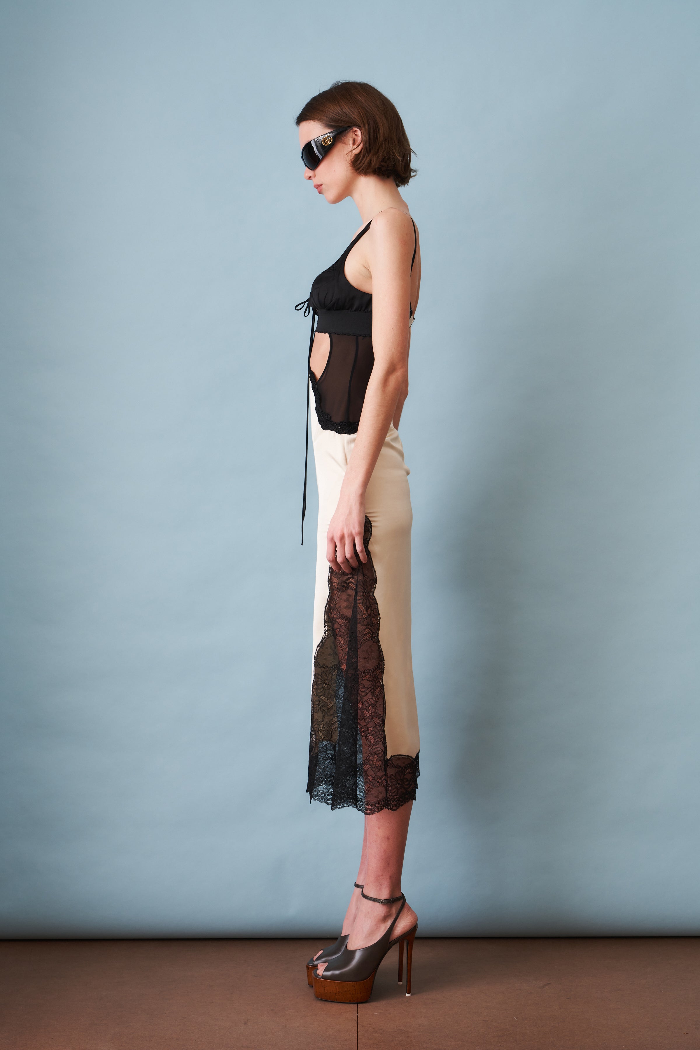 Black & Ivory Midi Dress