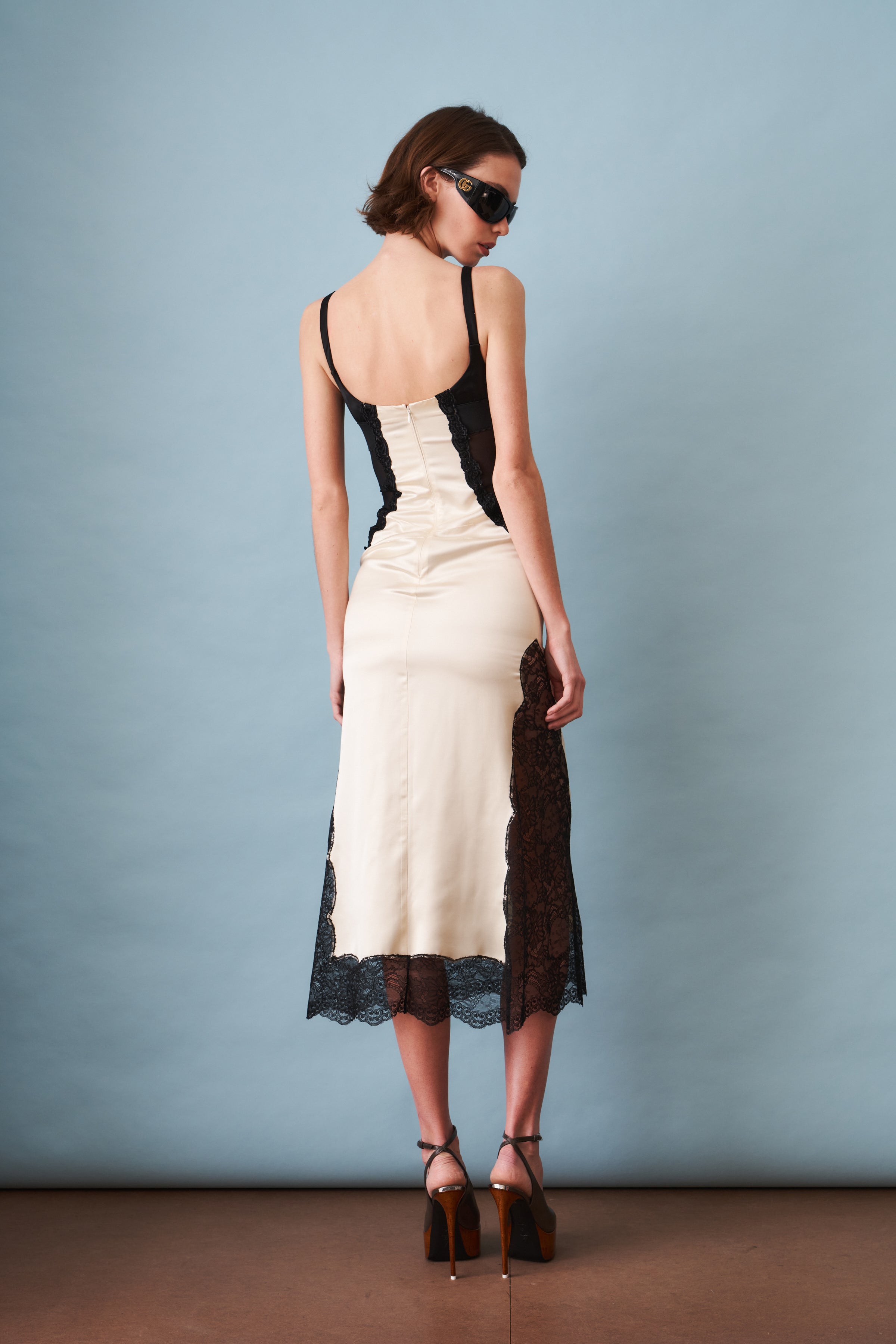 Black & Ivory Midi Dress