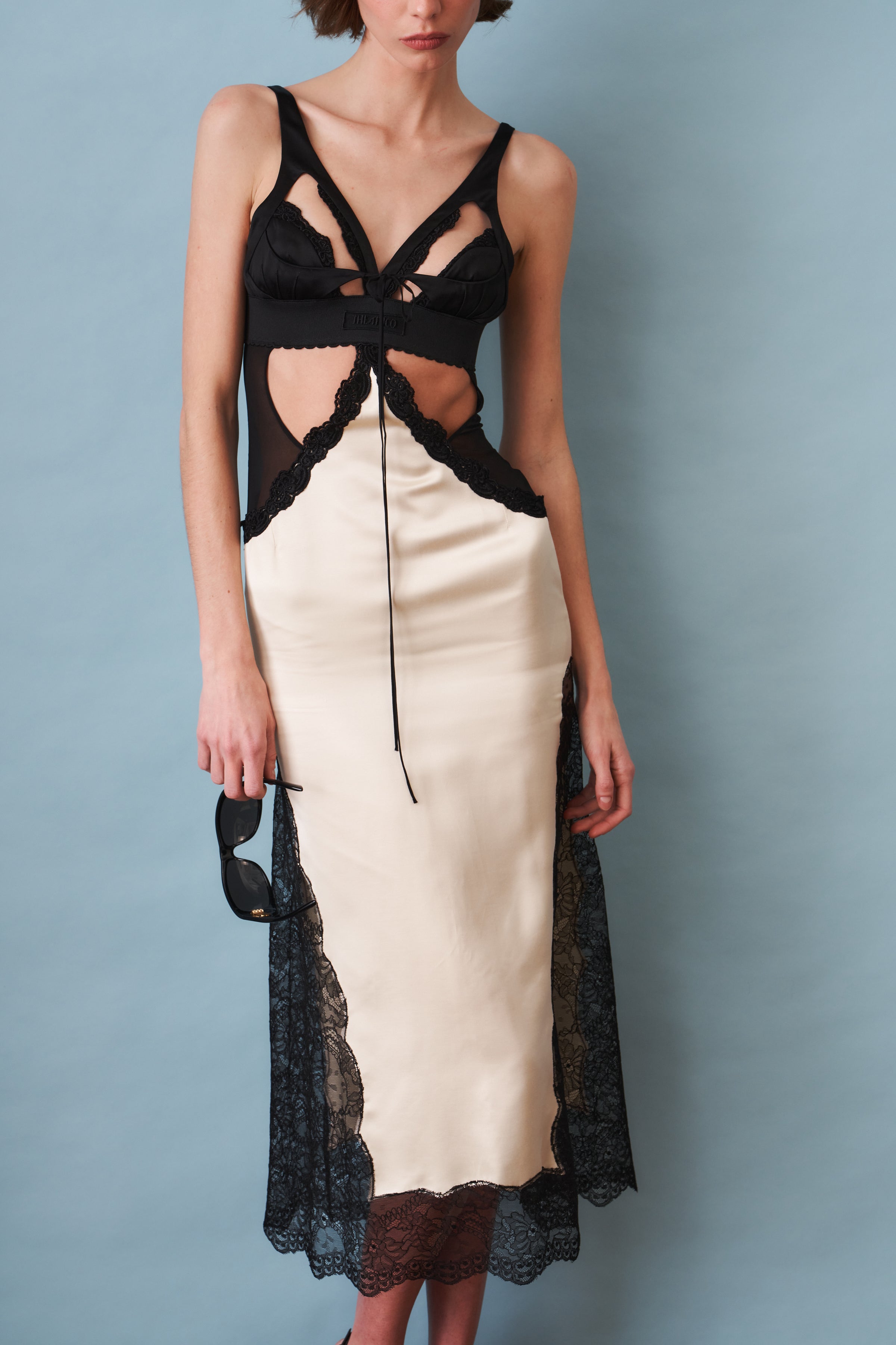 Black & Ivory Midi Dress
