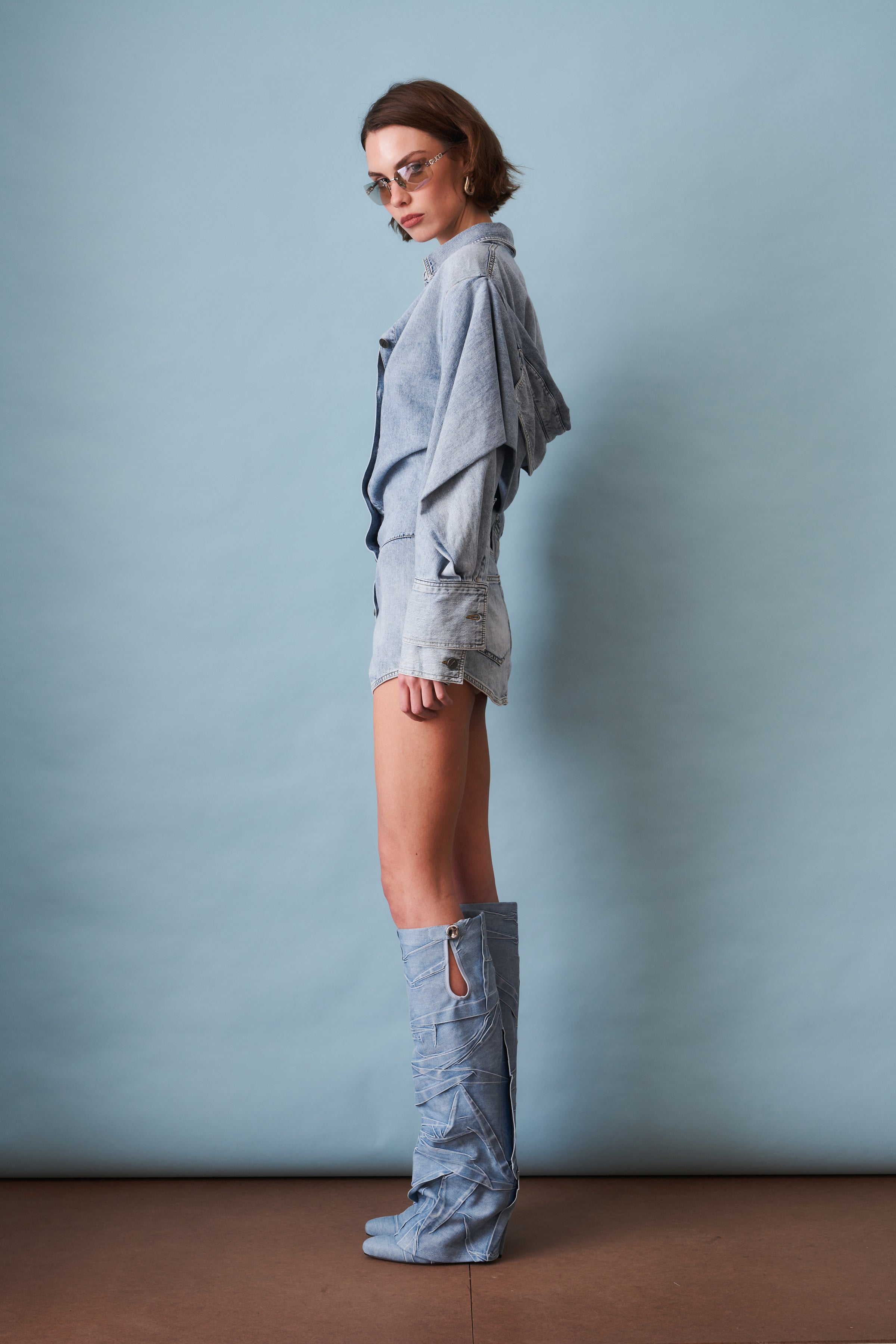 Blue Chambray Mini Dress