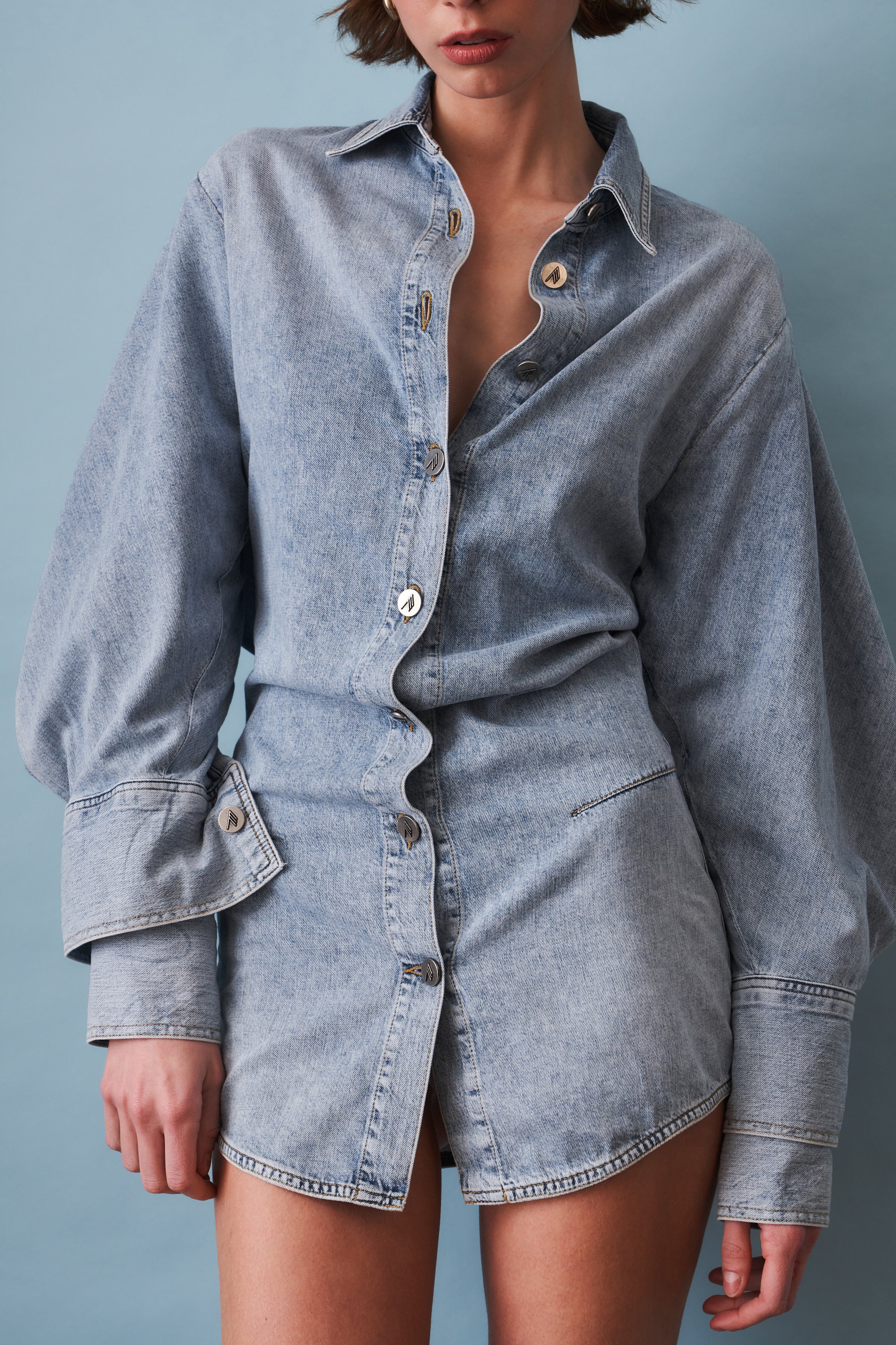 Blue Chambray Mini Dress
