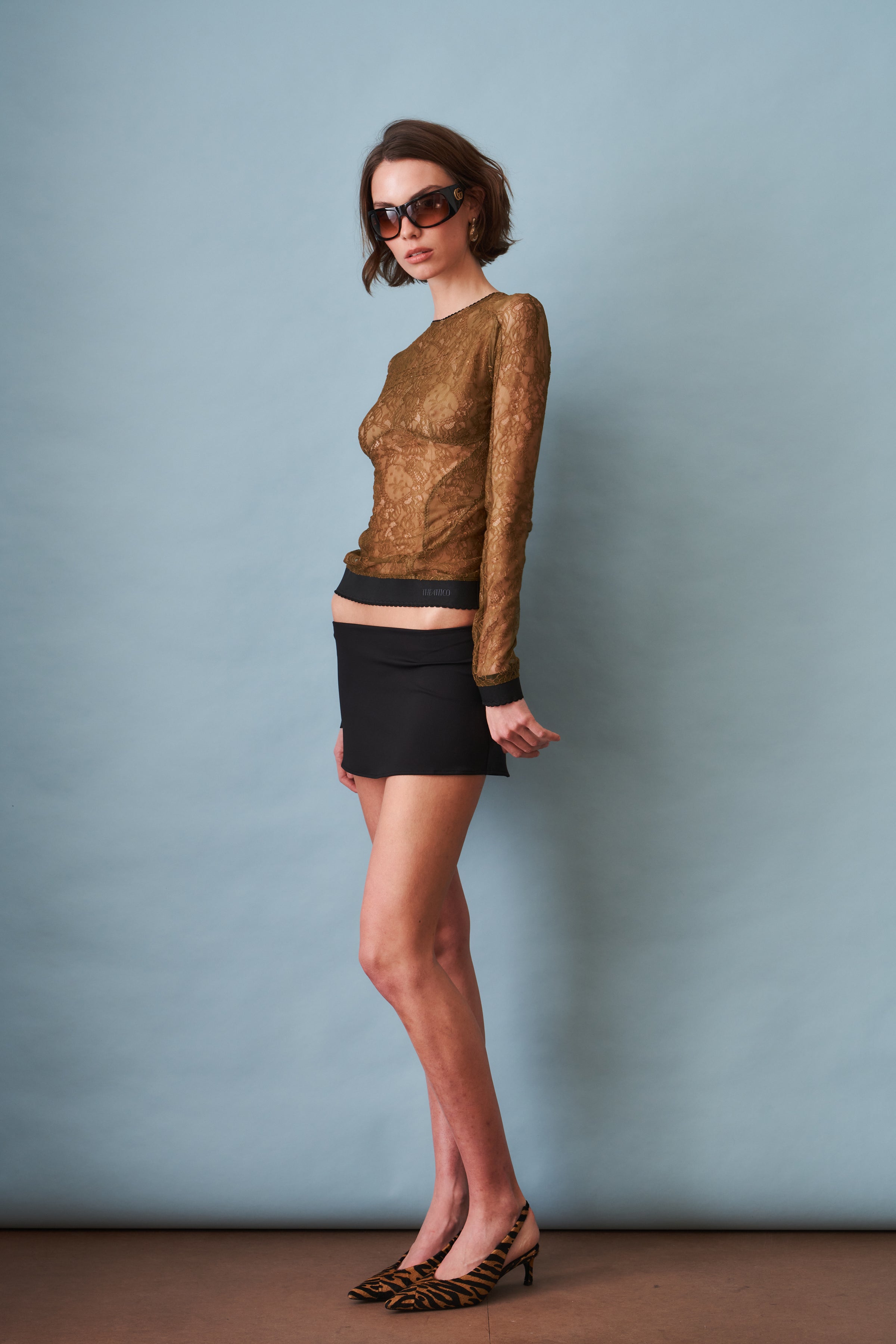 Olive Lace Top