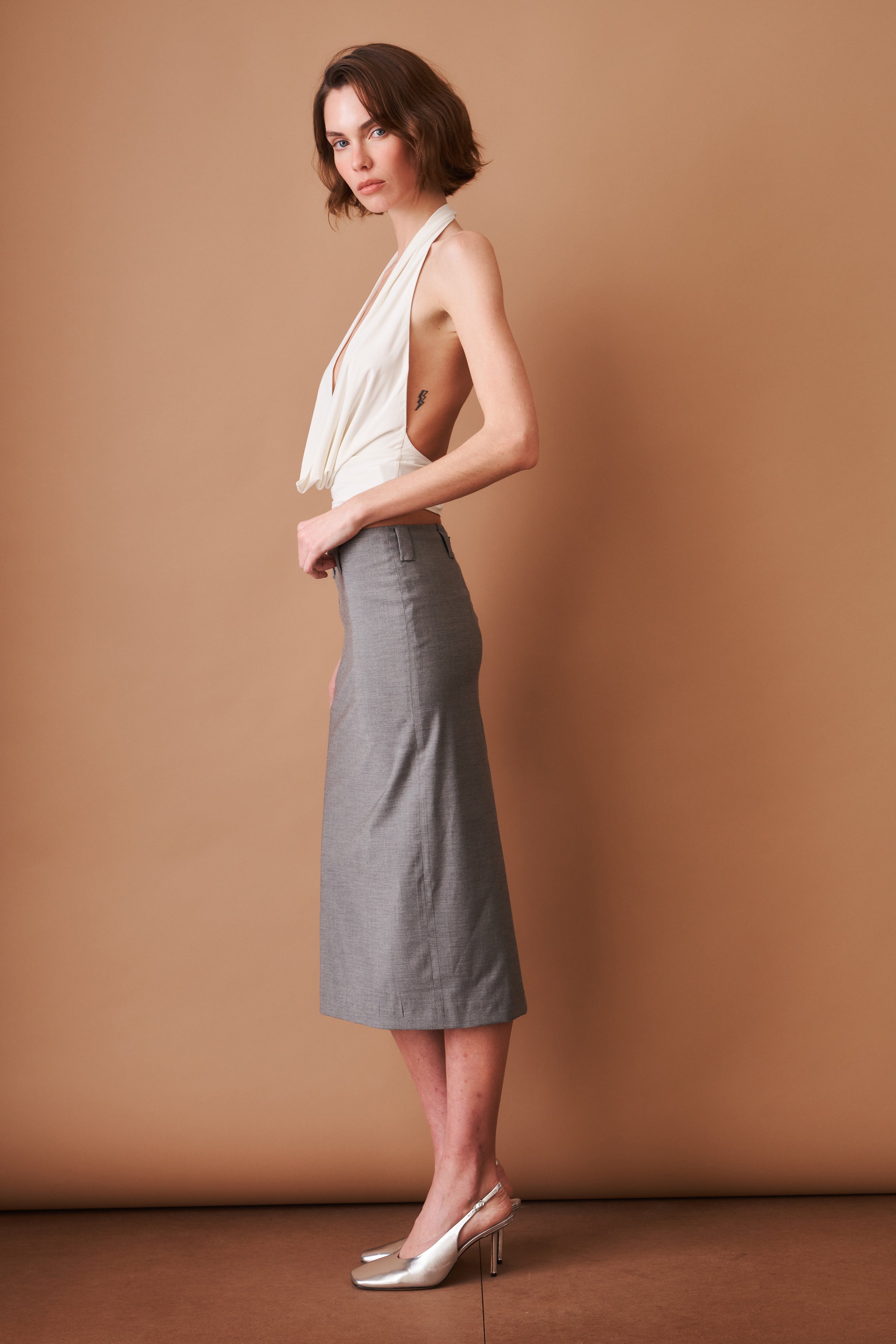 Nico Cowl Halter Top Vanilla