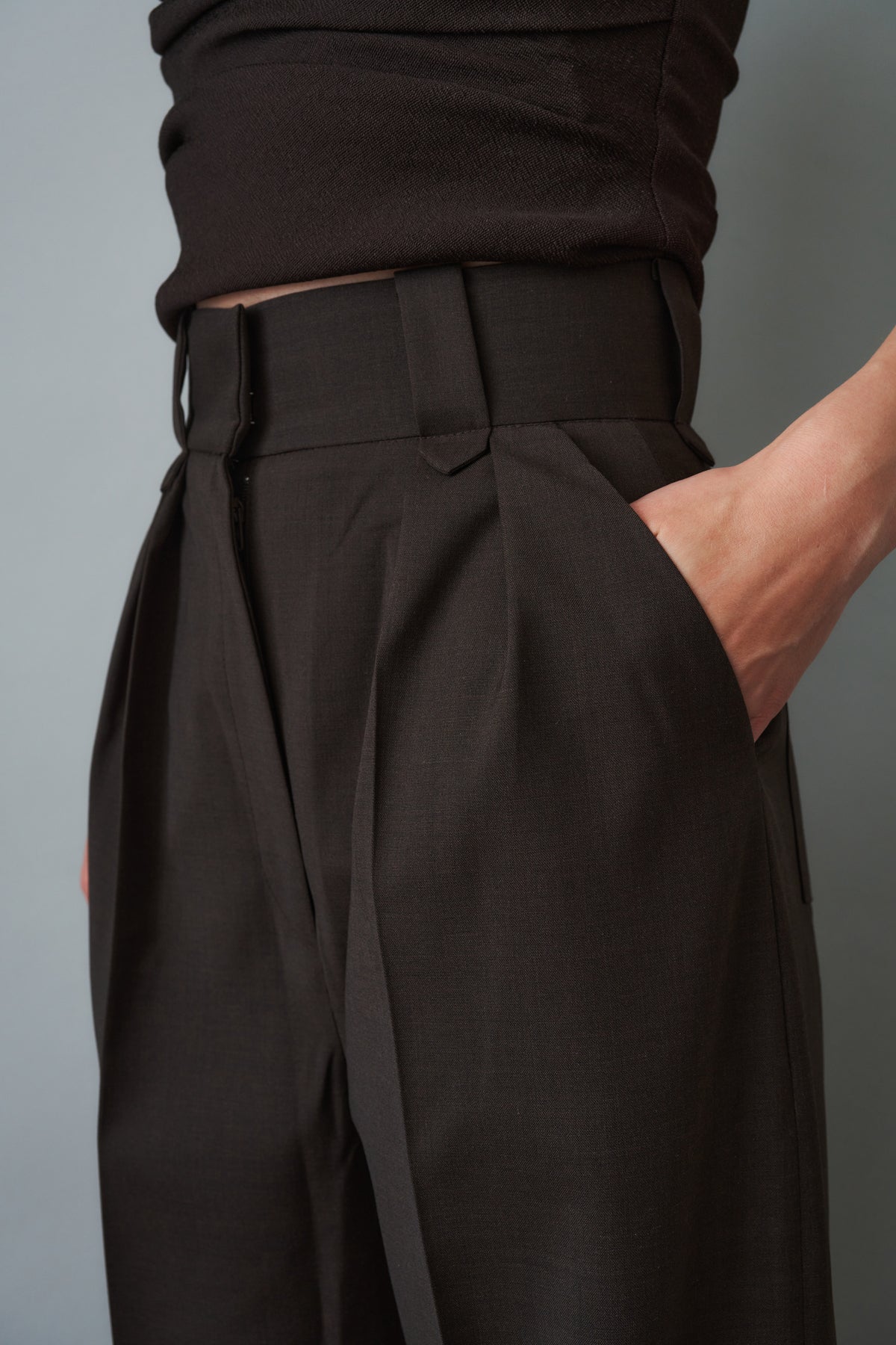 Cuffed Pants Wool Brown