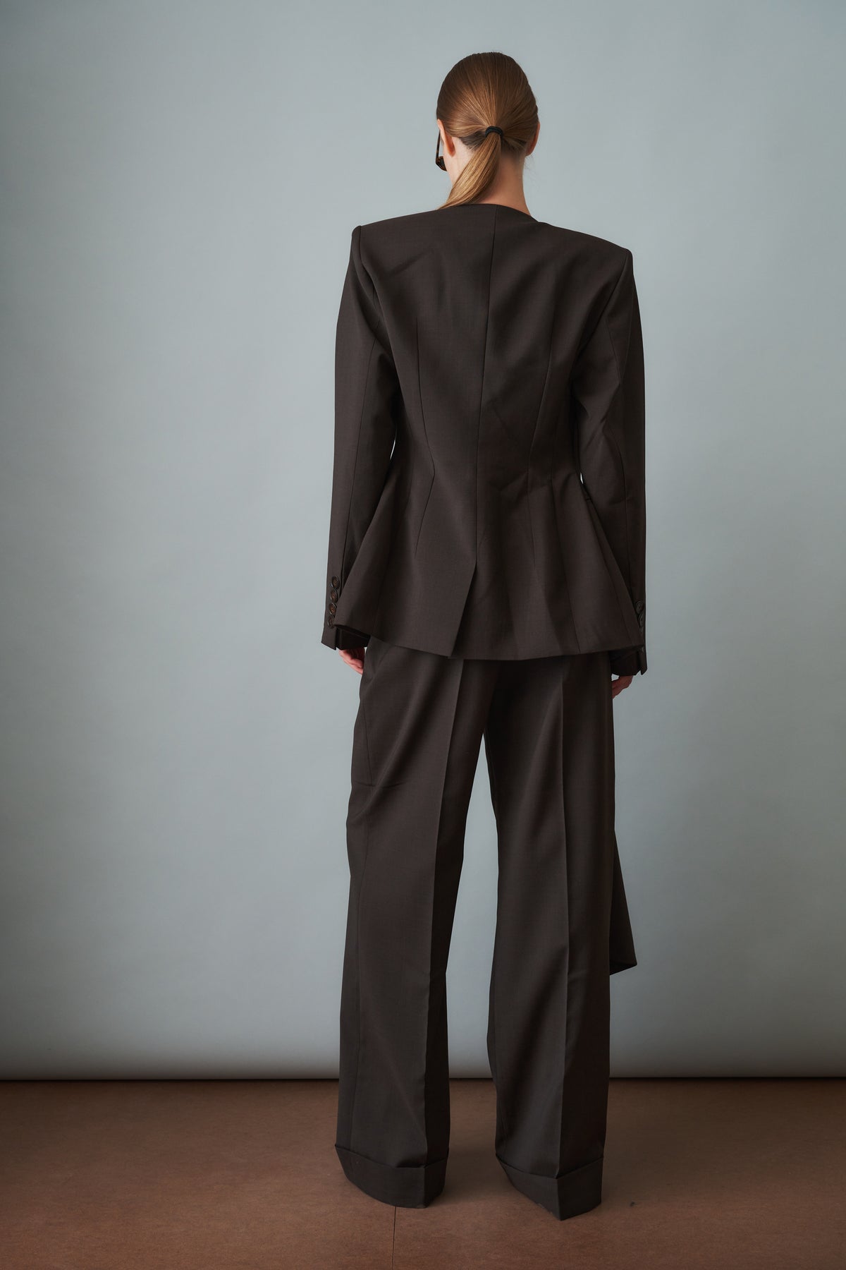 Scarf Blazer Wool Brown