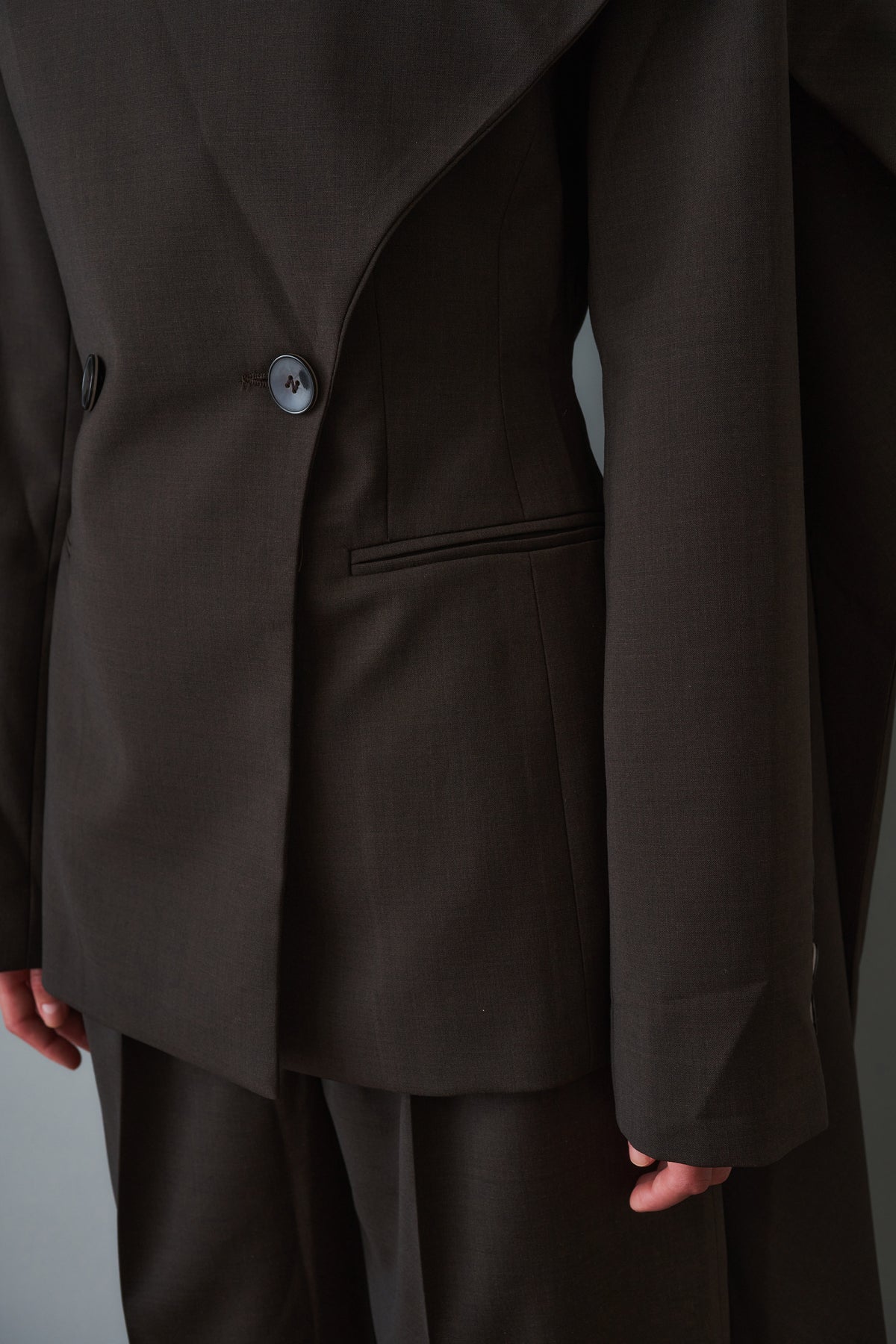 Scarf Blazer Wool Brown