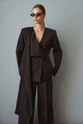 Scarf Blazer Wool Brown