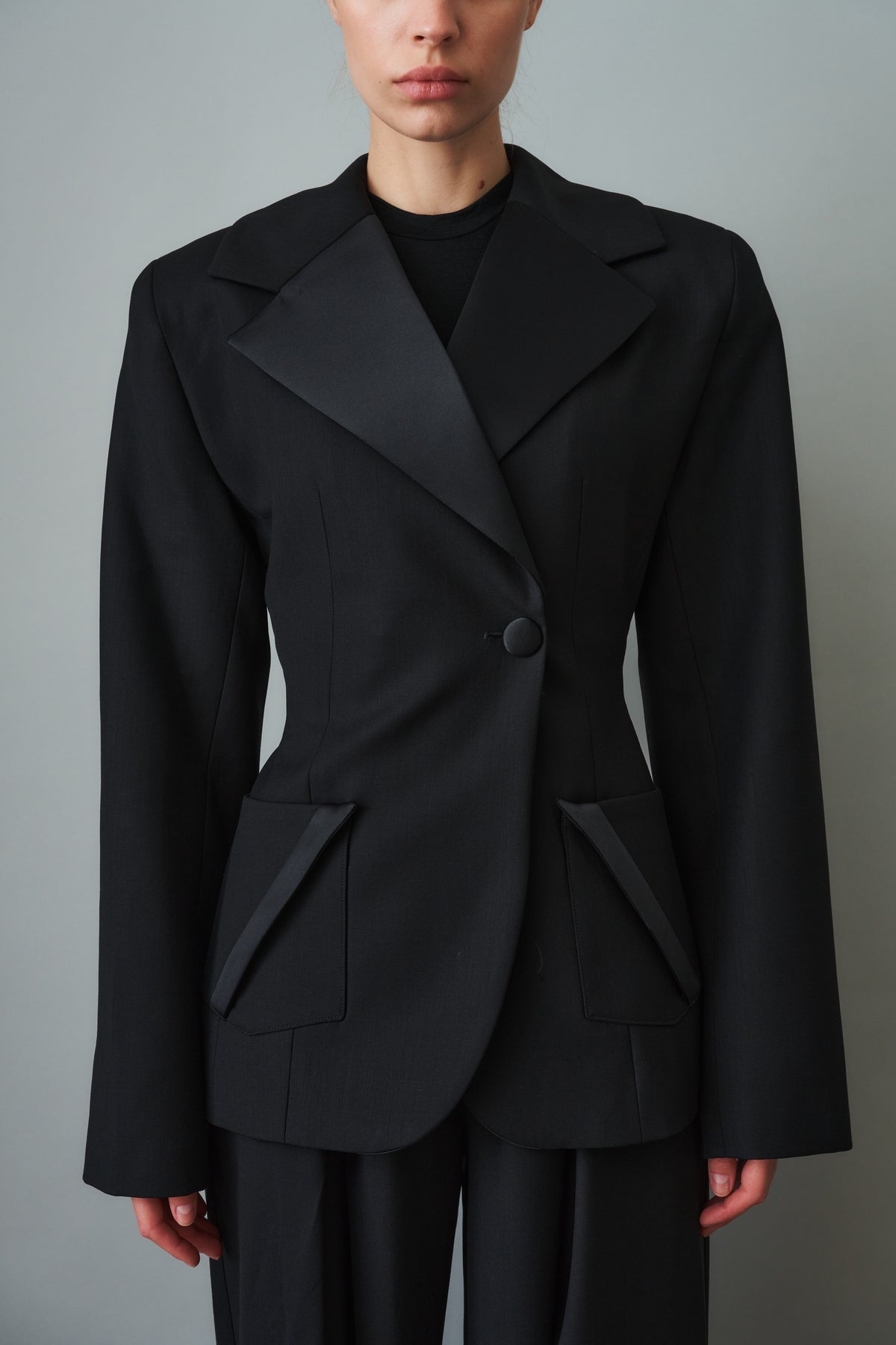 Sculpted Blazer Wool Black