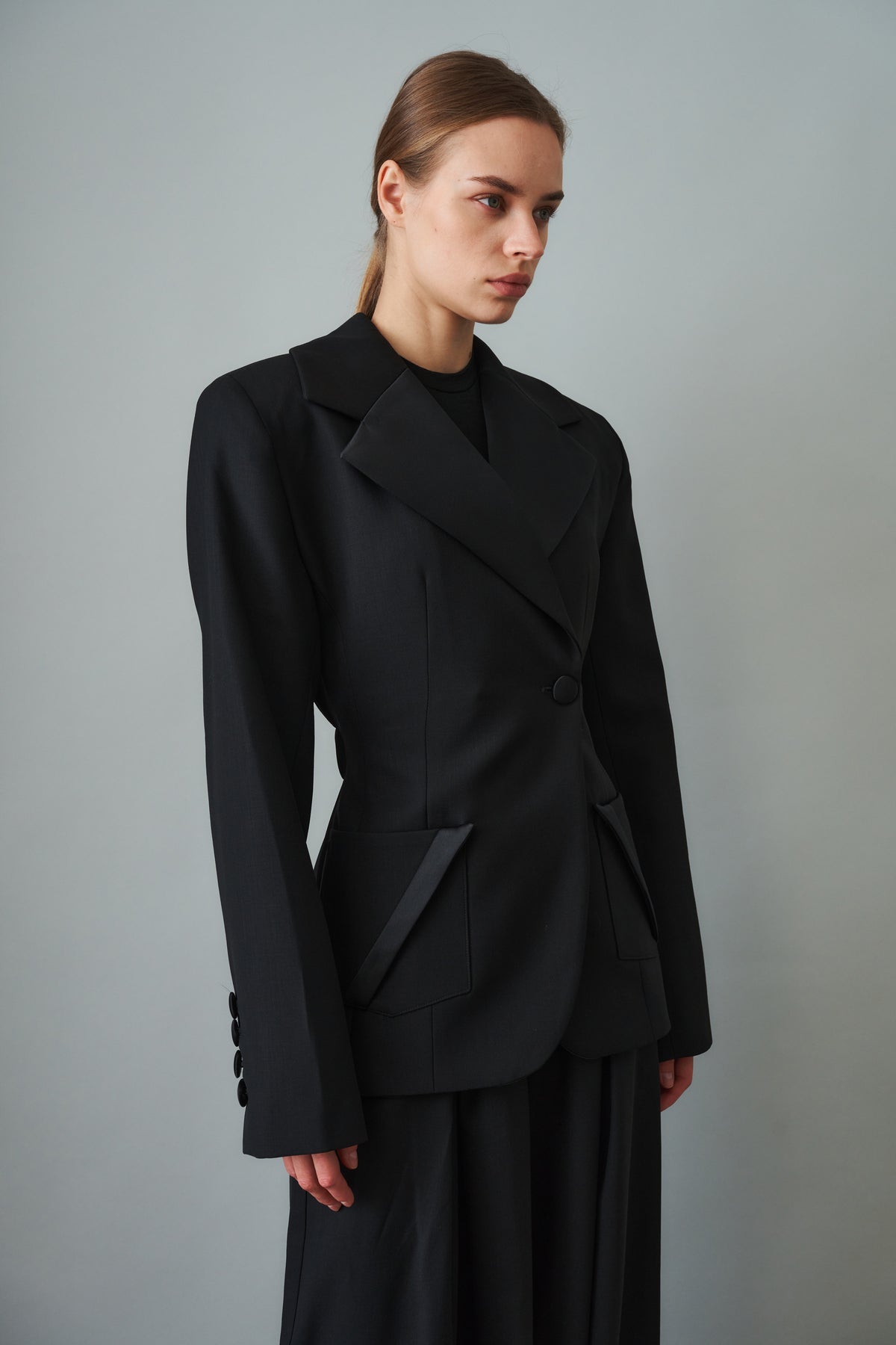 Sculpted Blazer Wool Black