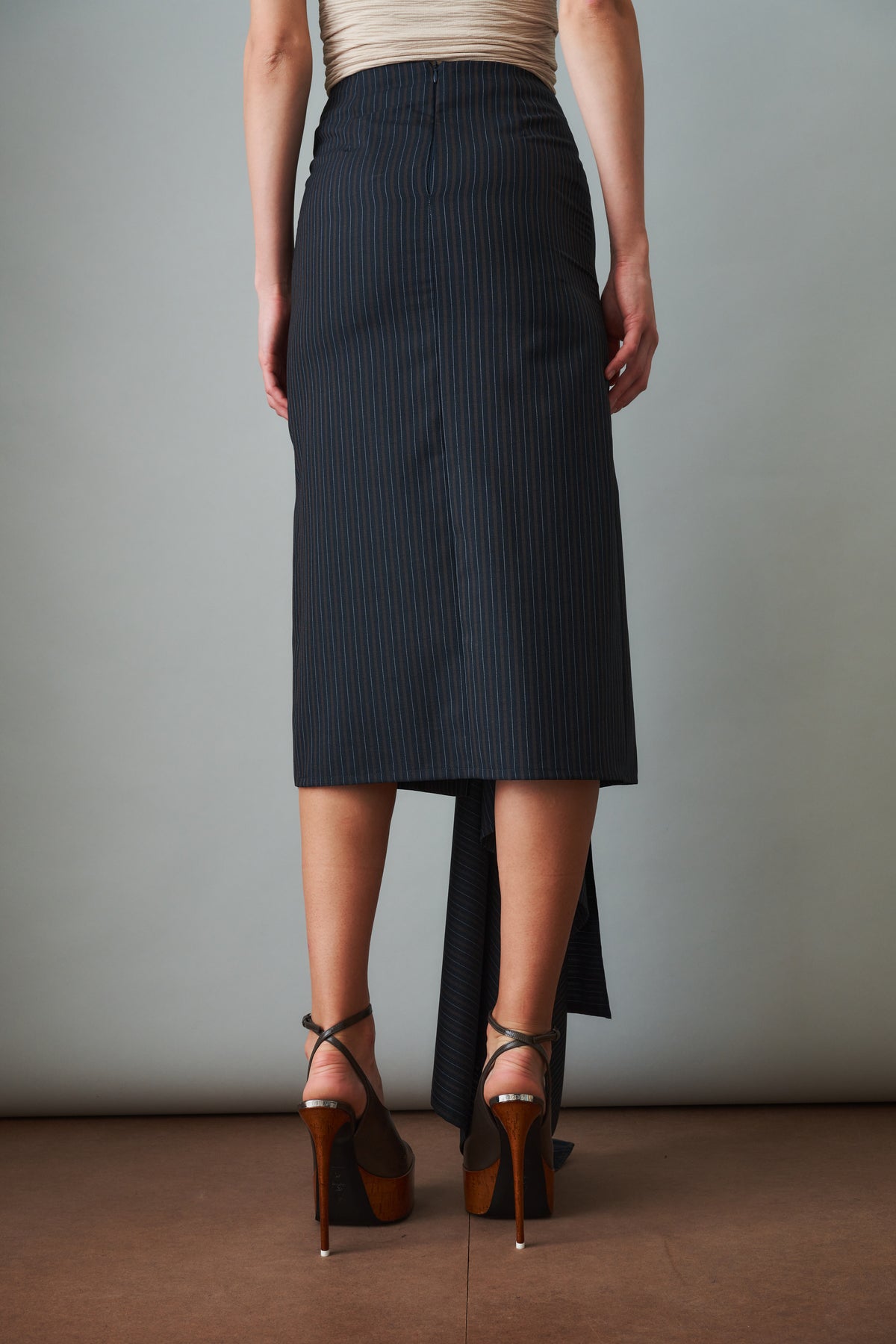 Wrapped Skirt Wool Navy