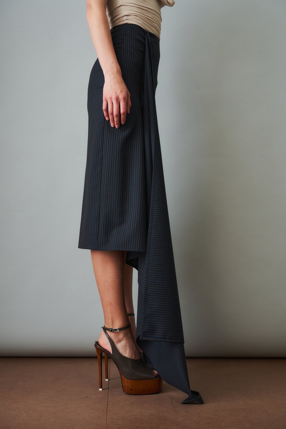 Wrapped Skirt Wool Navy