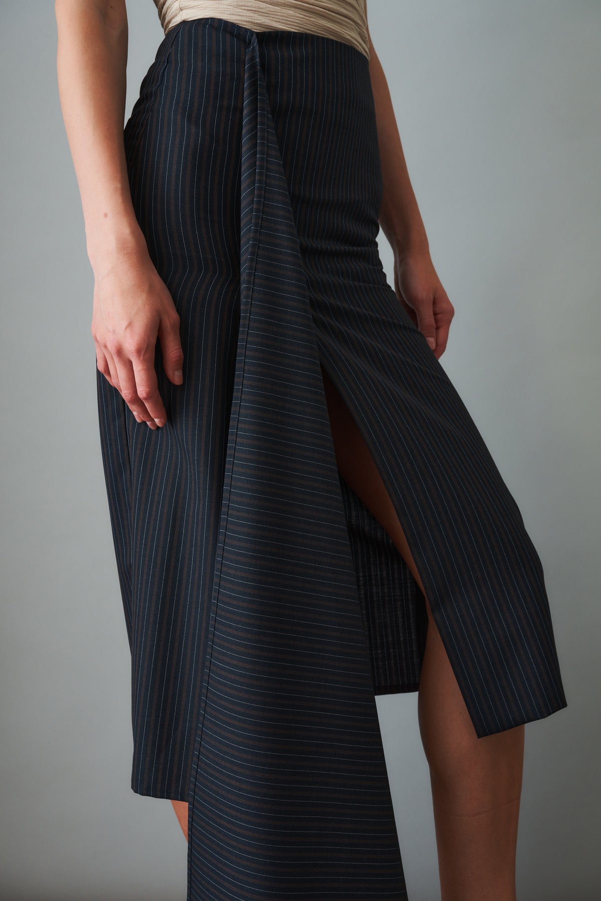 Wrapped Skirt Wool Navy