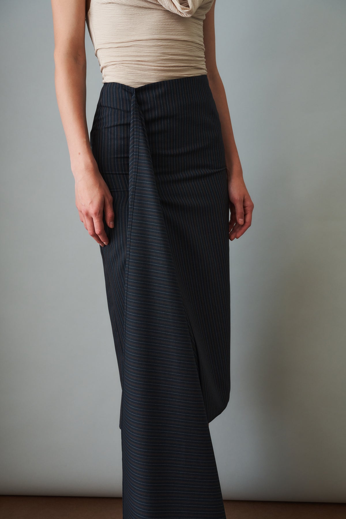 Wrapped Skirt Wool Navy