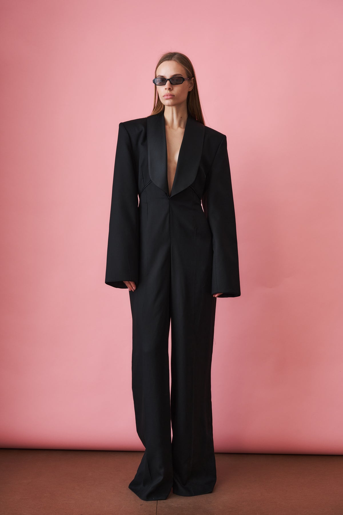 Tuxedo Jumpsuit Black