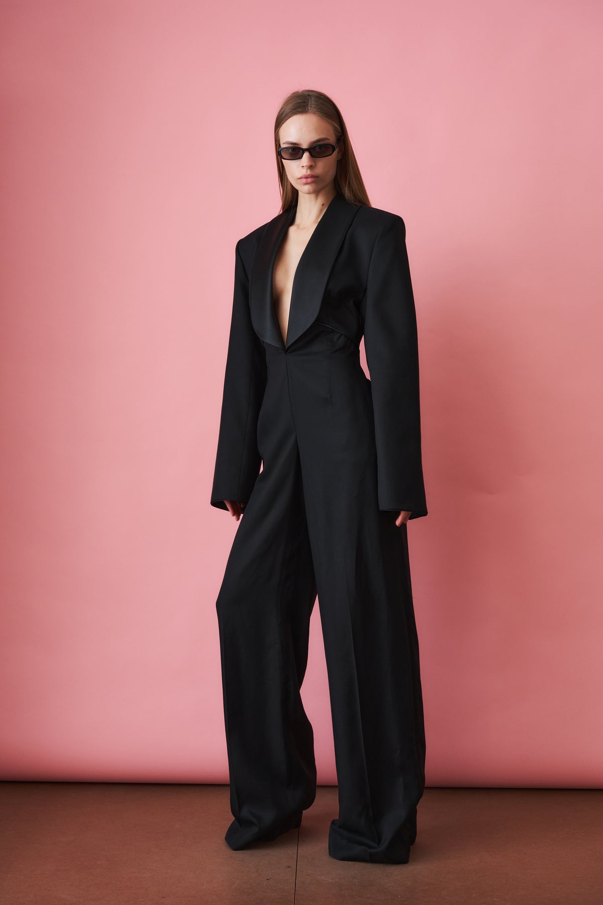 Tuxedo Jumpsuit Black