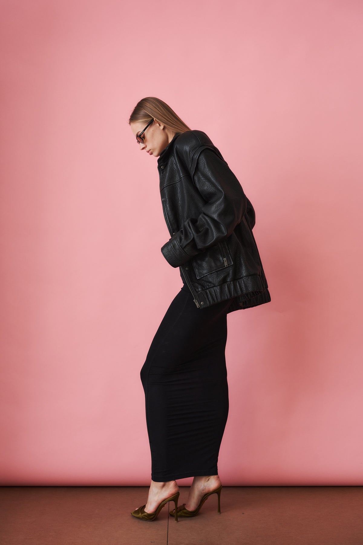 Grained Lambskin Jacket Black