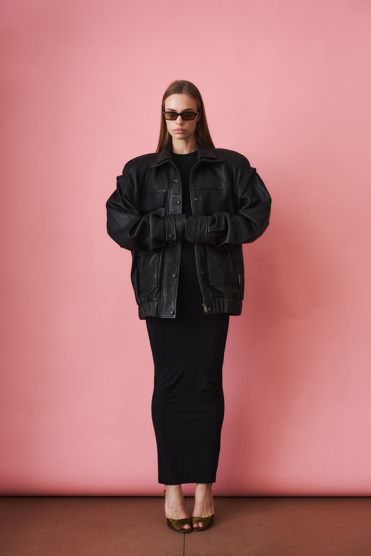 Grained Lambskin Jacket Black